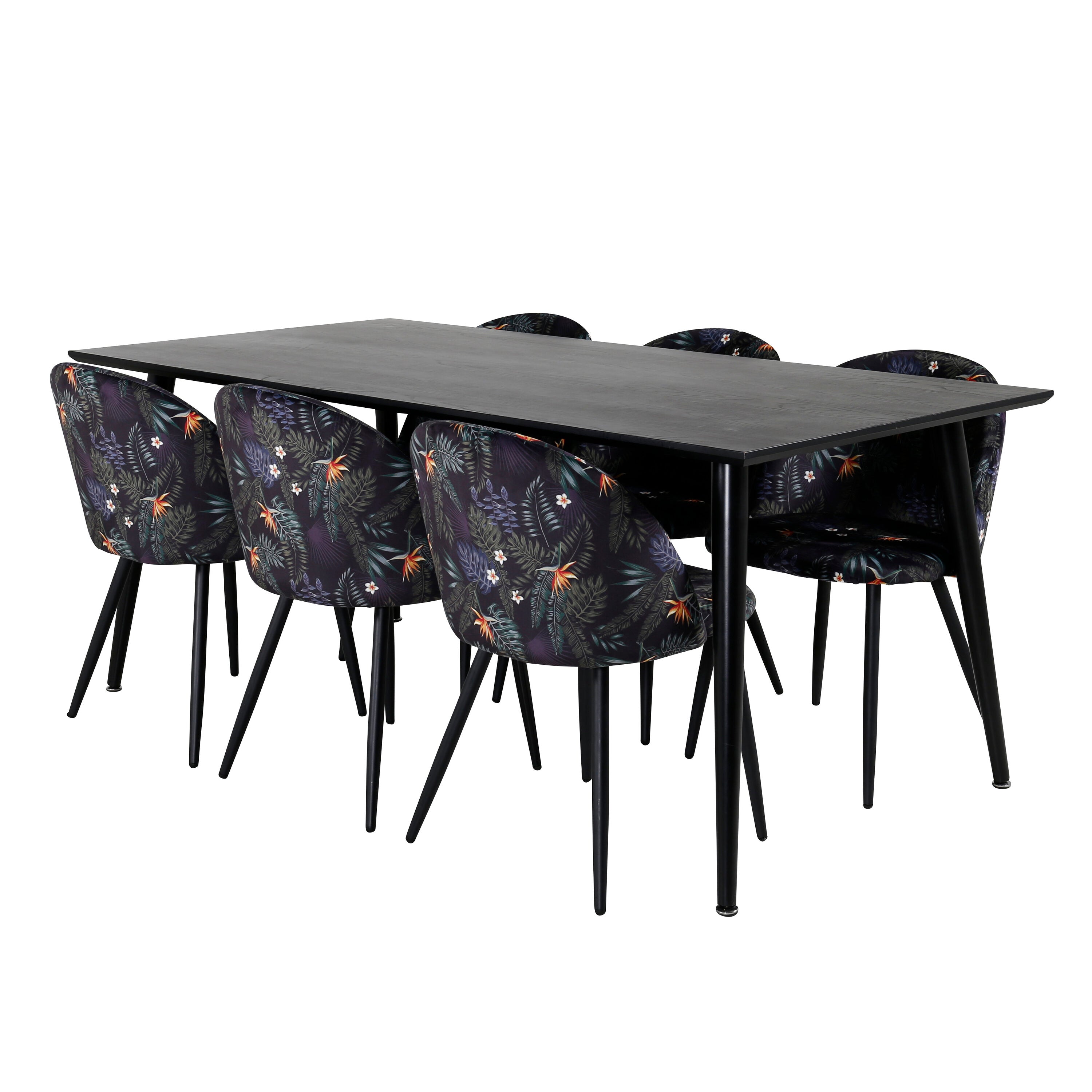 Dipp Esszimmerset + Velvet 180cm/6St. in Schwarz präsentiert im Onlineshop von KAQTU Design AG. Esszimmerset ist von Venture Home