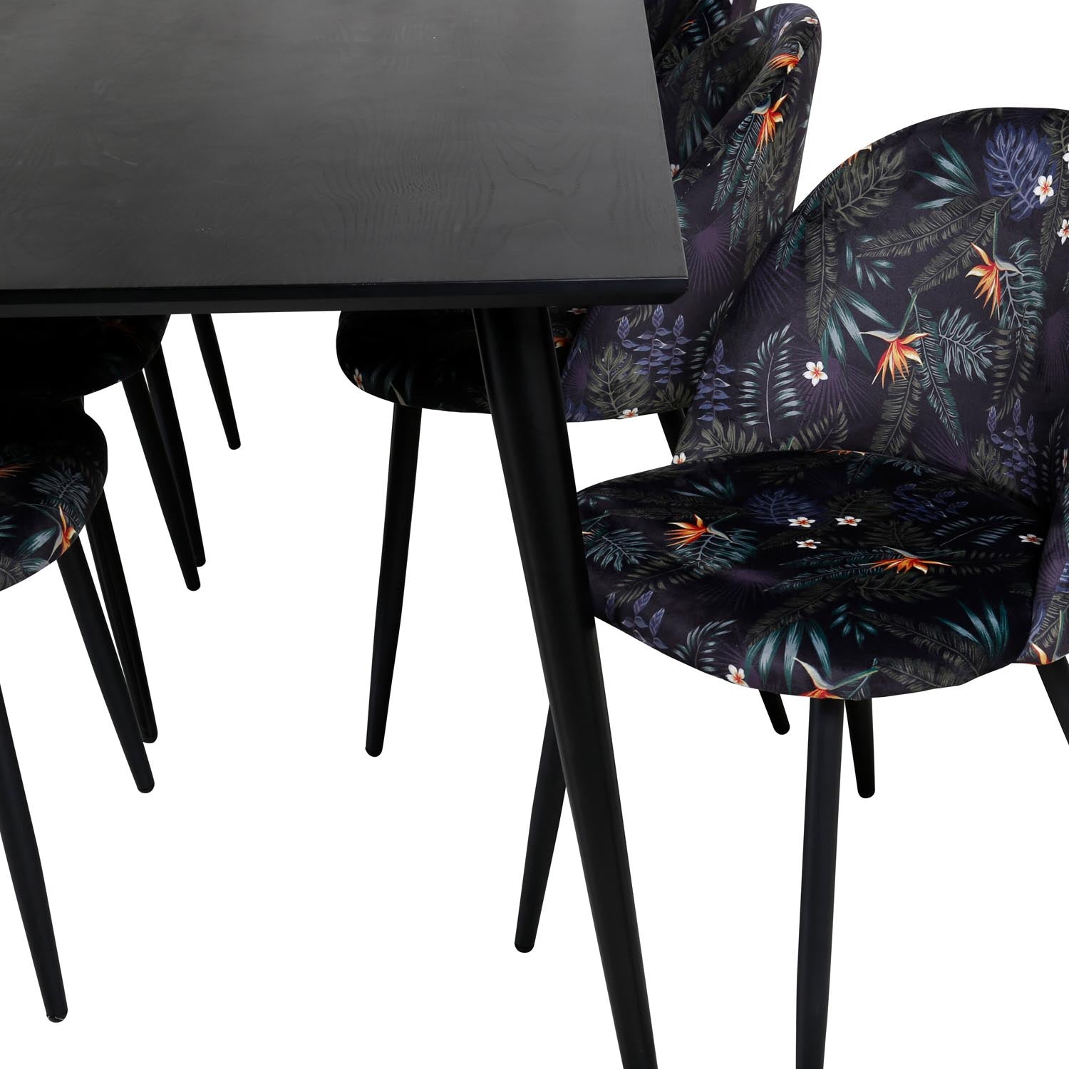Dipp Esszimmerset + Velvet 180cm/6St. in Schwarz präsentiert im Onlineshop von KAQTU Design AG. Esszimmerset ist von Venture Home
