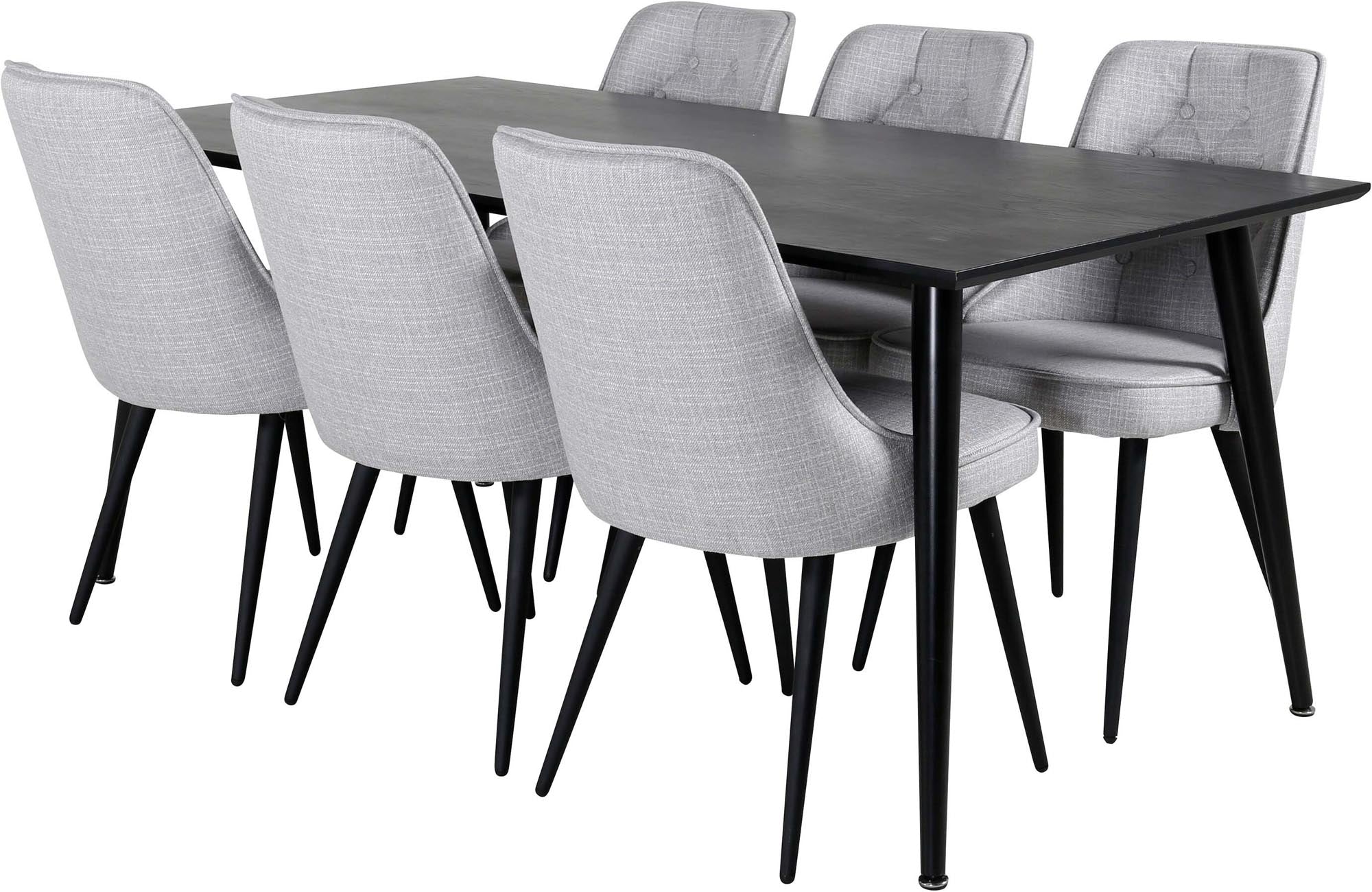 Elegantes Dipp Esszimmerset mit 180 cm Tisch und komfortablen Velvet Deluxe Stühlen. Ideal für Familienessen und unvergessliche Momente.