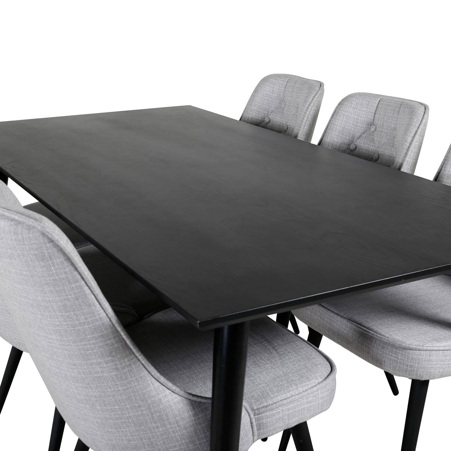 Dipp Esszimmerset + Velvet Deluxe 180cm/6St. in Schwarz / Grau präsentiert im Onlineshop von KAQTU Design AG. Esszimmerset ist von Venture Home
