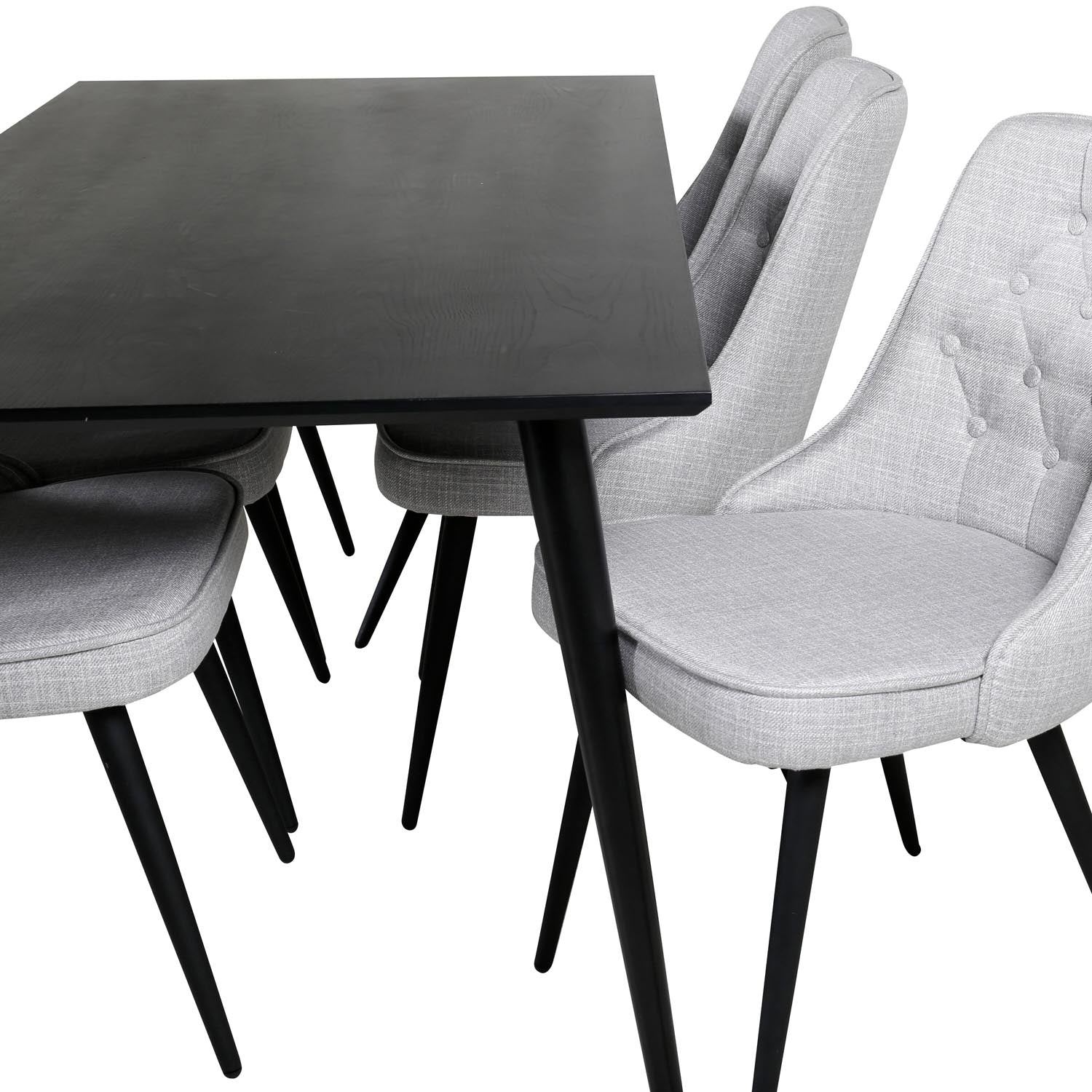 Dipp Esszimmerset + Velvet Deluxe 180cm/6St. in Schwarz / Grau präsentiert im Onlineshop von KAQTU Design AG. Esszimmerset ist von Venture Home