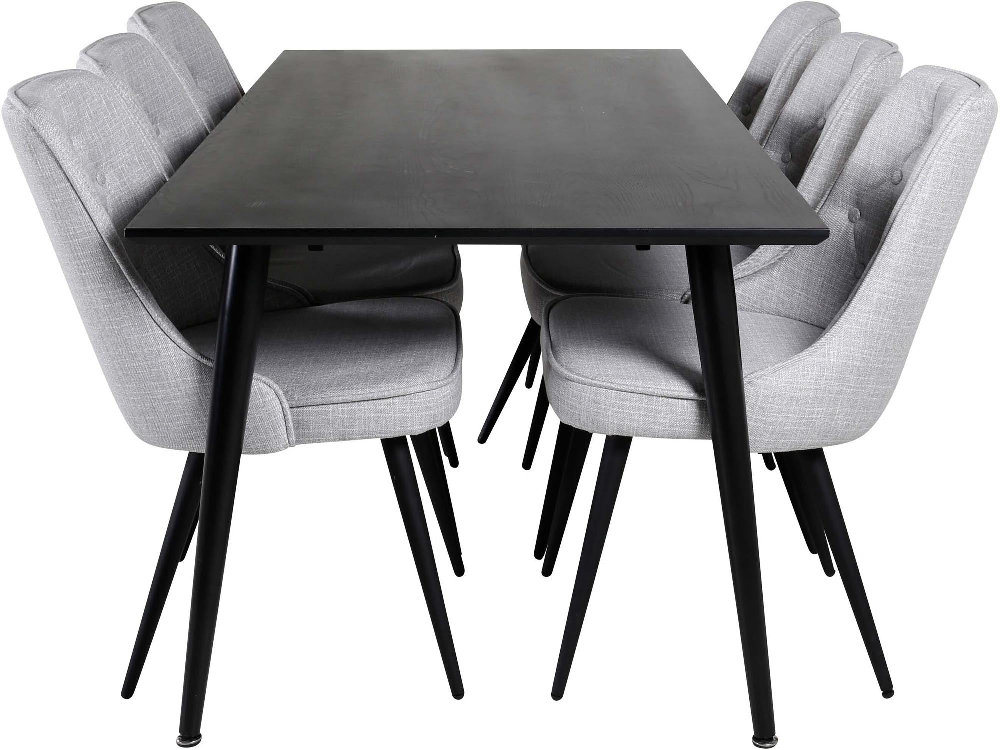 Elegantes Dipp Esszimmerset 180cm mit 6 edlen Velvet Stühlen.