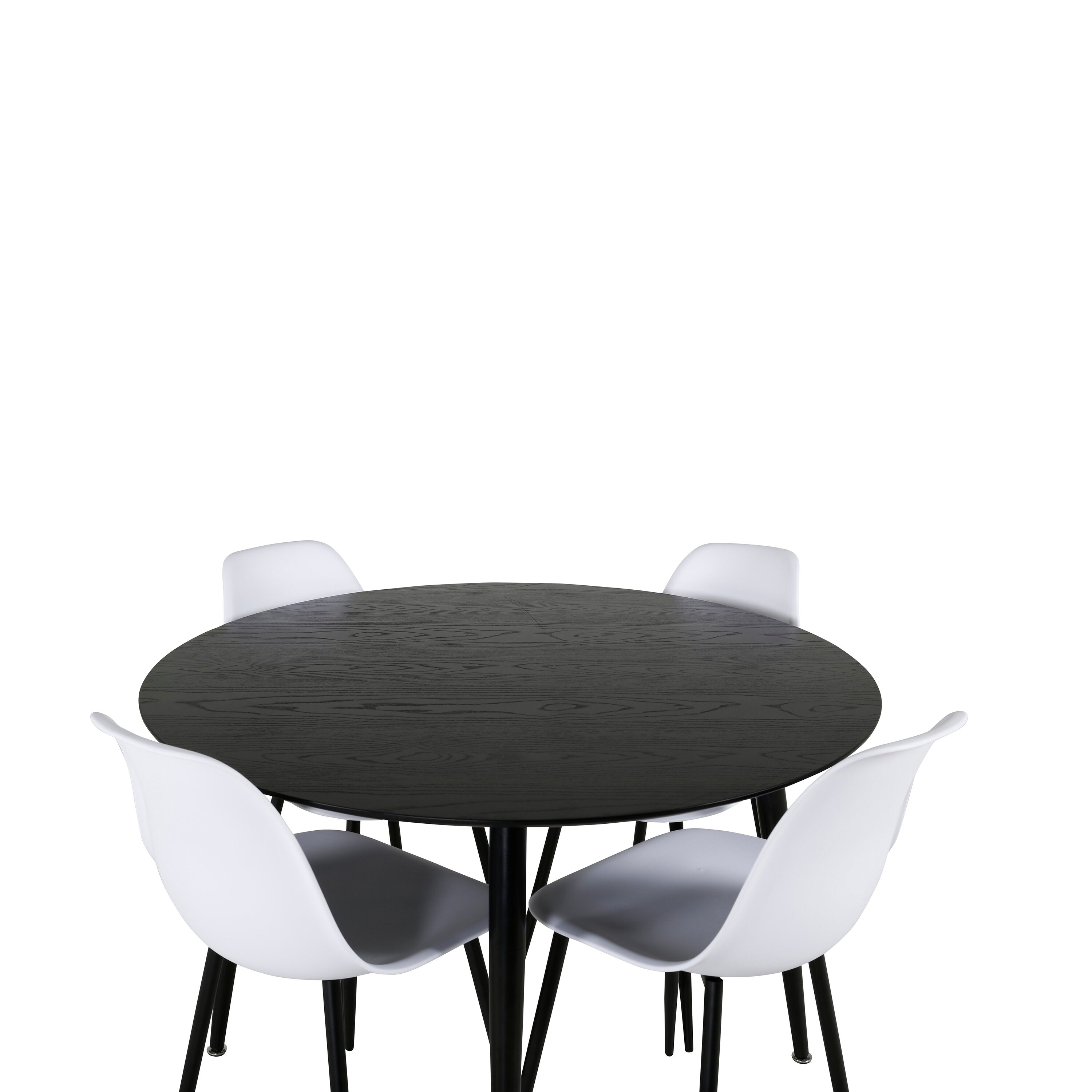 Dipp Esszimmerset + Polar Plastic ⌀115cm/4St. in Schwarz-Weiss präsentiert im Onlineshop von KAQTU Design AG. Esszimmerset ist von Venture Home