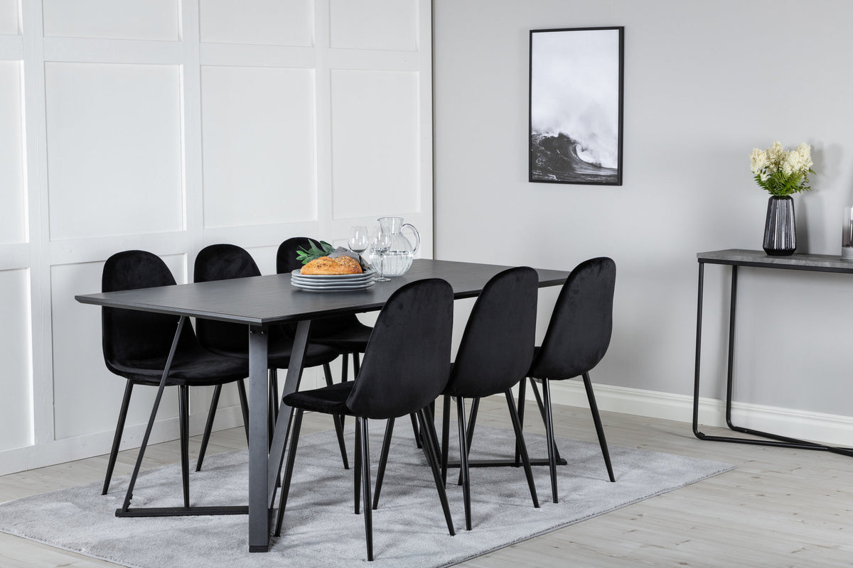 Marina Esszimmerset Polar 180cm/6St. in Schwarz präsentiert im Onlineshop von KAQTU Design AG. Esszimmerset ist von Venture Home