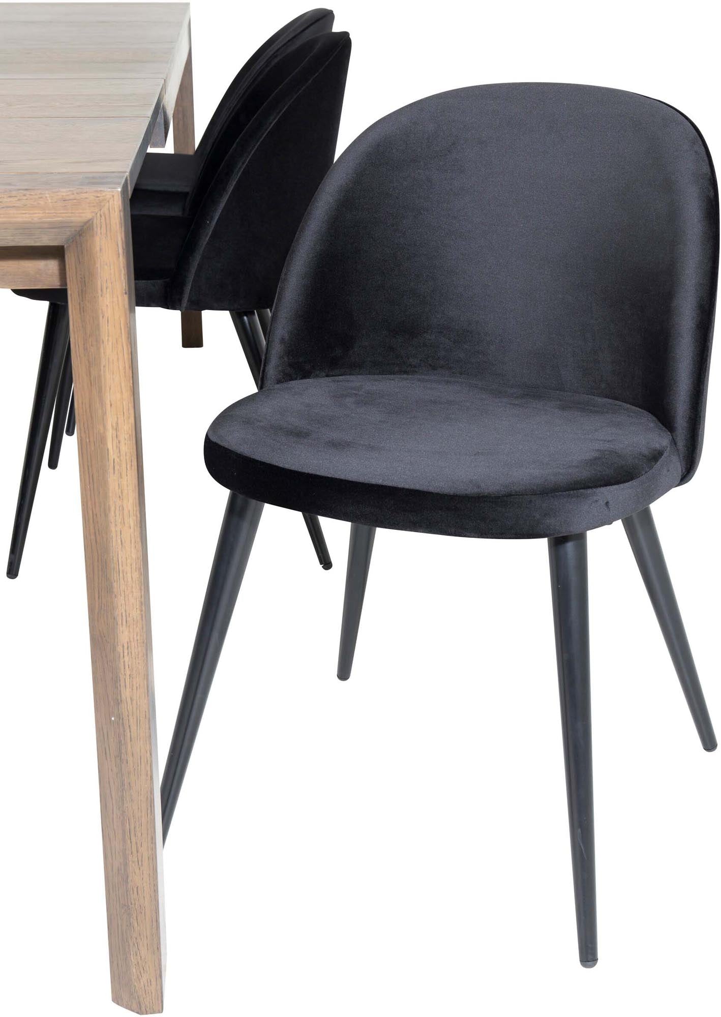Slider Esszimmerset ausziehbar + Velvet 170cm/6St. in Schwarz präsentiert im Onlineshop von KAQTU Design AG. Esszimmerset ist von Venture Home
