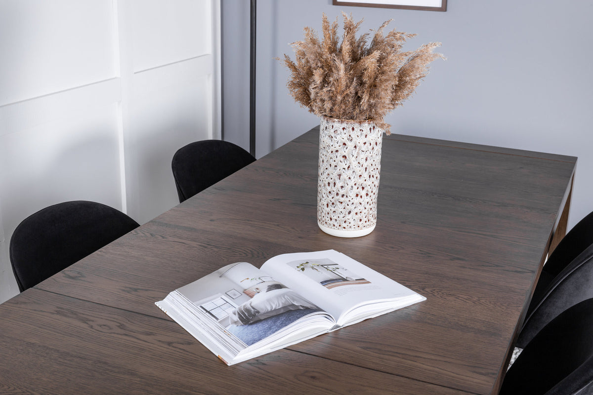 Slider Esszimmerset ausziehbar + Velvet 170cm/6St. in Schwarz präsentiert im Onlineshop von KAQTU Design AG. Esszimmerset ist von Venture Home