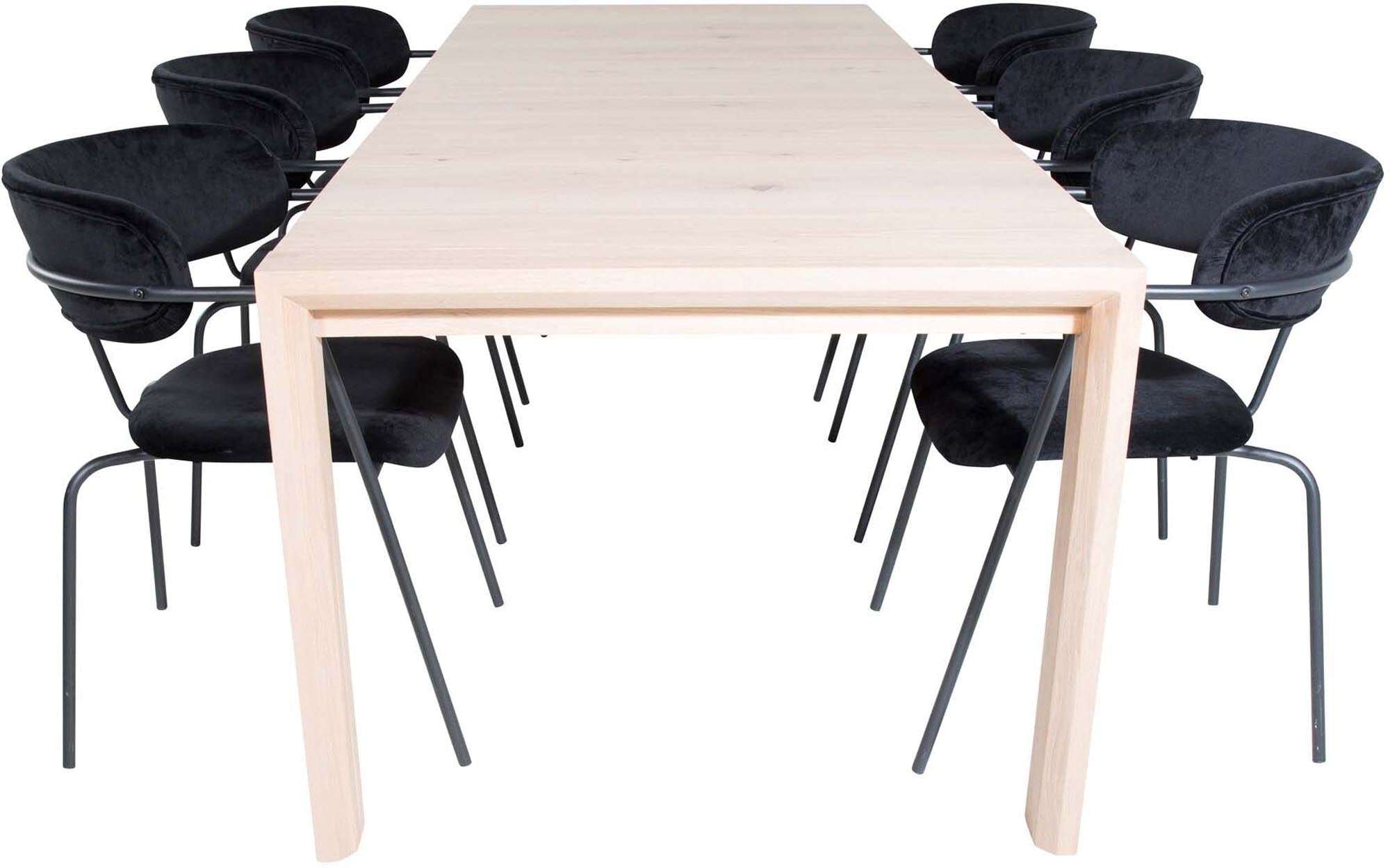 Slider Esszimmerset ausziehbar + Arrow 170cm/6St. in Schwarz präsentiert im Onlineshop von KAQTU Design AG. Esszimmerset ist von Venture Home