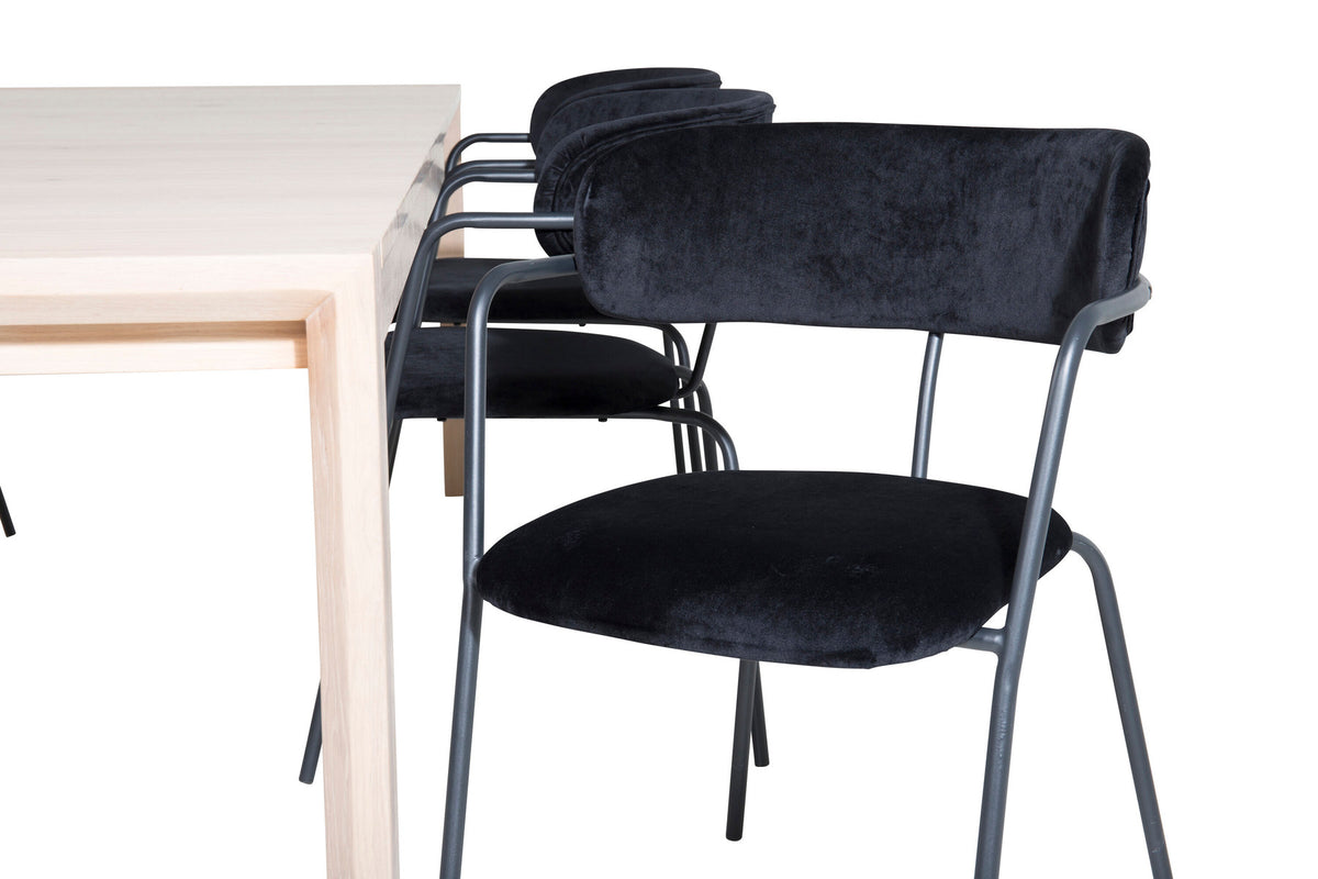 Slider Esszimmerset ausziehbar + Arrow 170cm/6St. in Schwarz präsentiert im Onlineshop von KAQTU Design AG. Esszimmerset ist von Venture Home