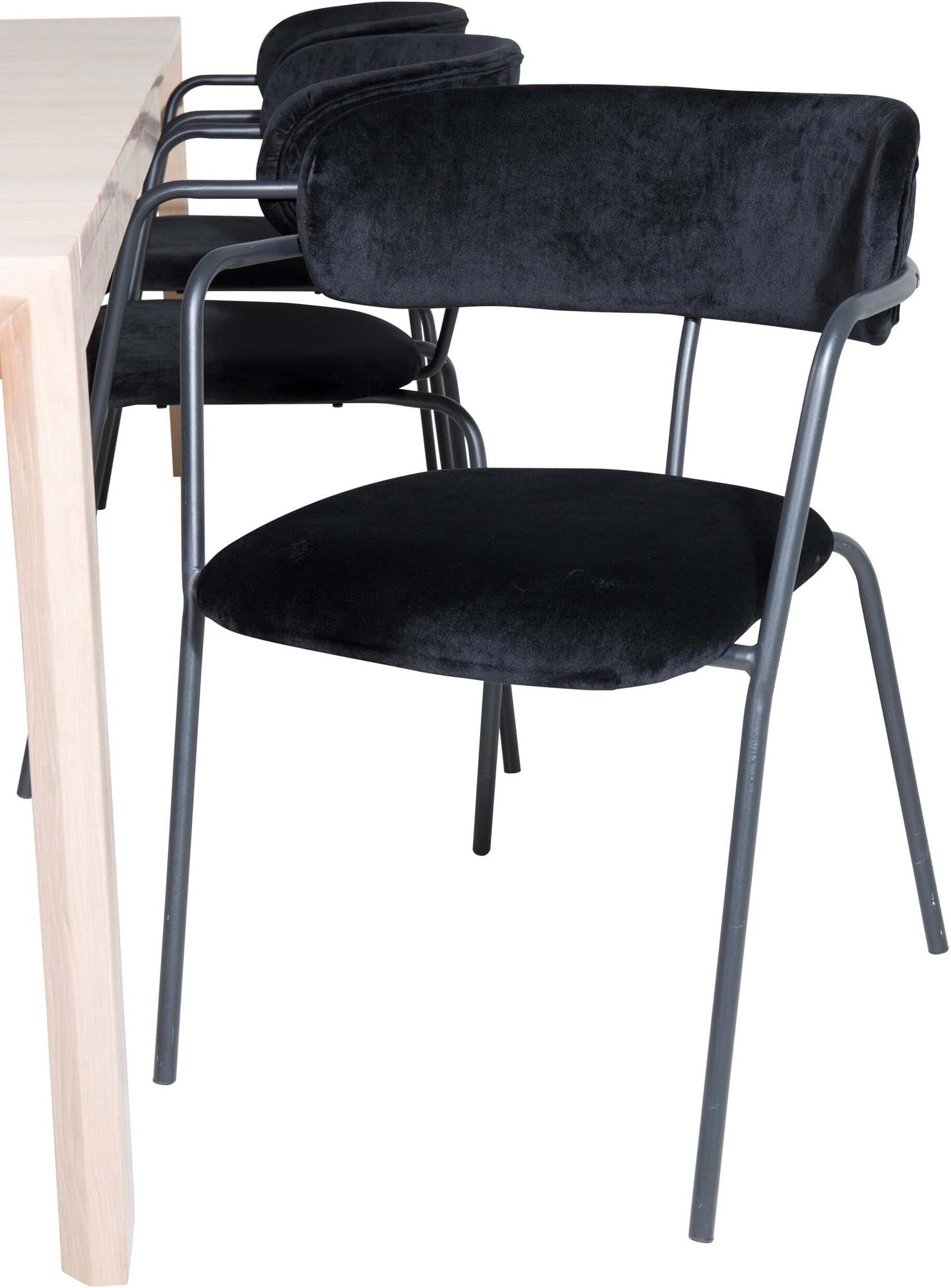 Slider Esszimmerset ausziehbar + Arrow 170cm/6St. in Schwarz präsentiert im Onlineshop von KAQTU Design AG. Esszimmerset ist von Venture Home