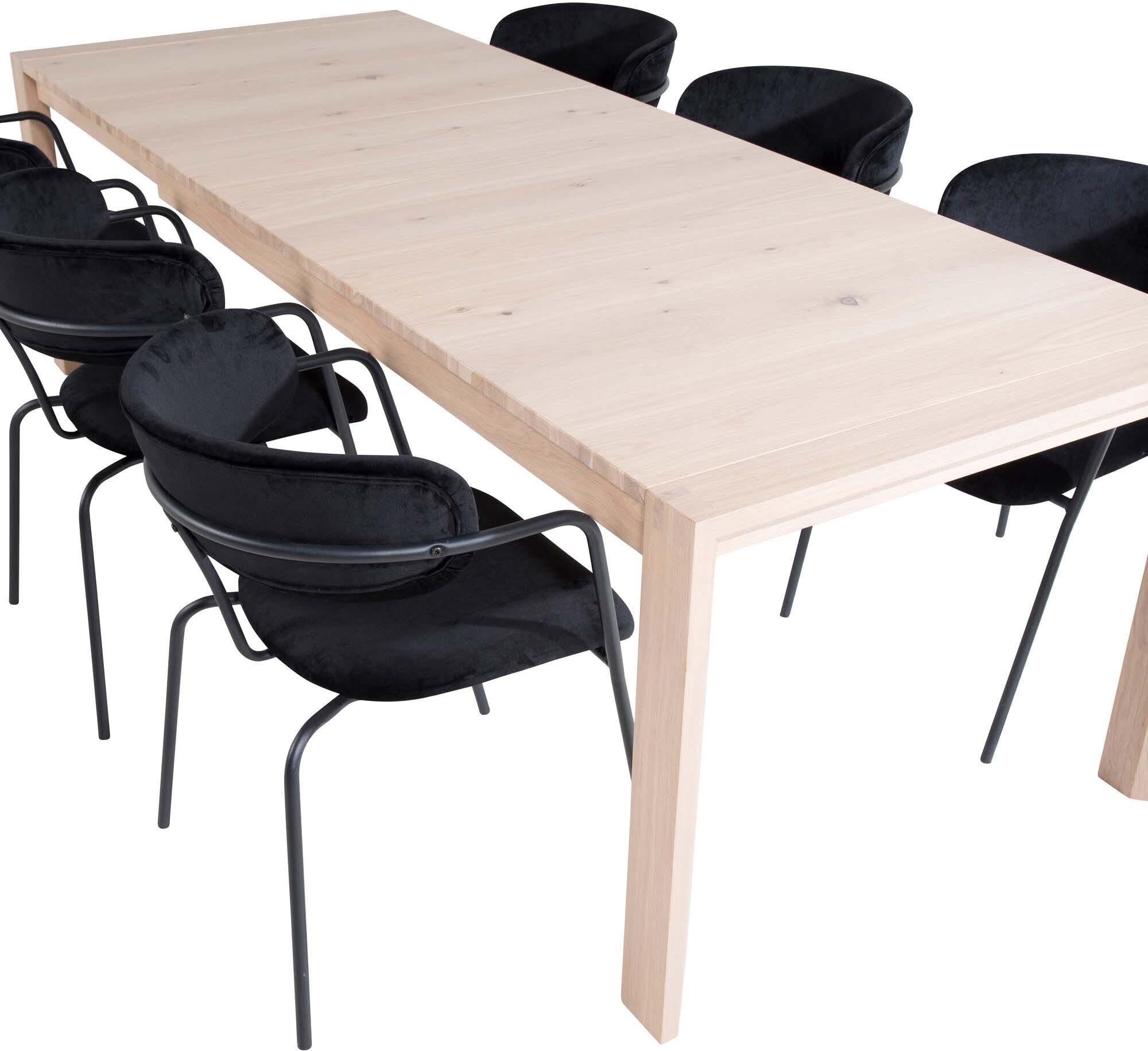 Slider Esszimmerset ausziehbar + Arrow 170cm/6St. in Schwarz präsentiert im Onlineshop von KAQTU Design AG. Esszimmerset ist von Venture Home