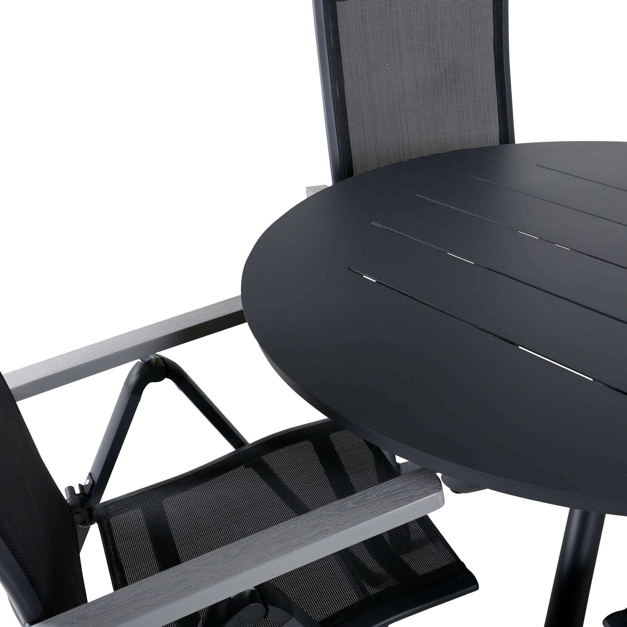 Elegantes Alma Tischset für 4, ideal für stilvolle Outdoor-Dinner.