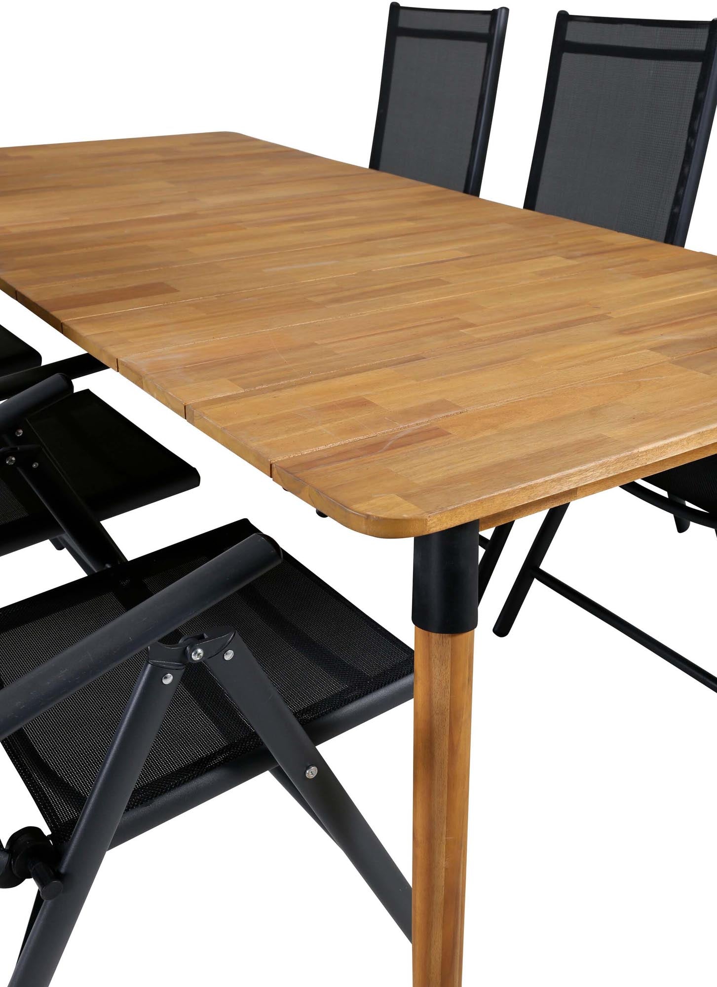 Julian Outdoor-Tischset + Break 210cm/6St. in Schwarz präsentiert im Onlineshop von KAQTU Design AG. Gartentischset ist von Venture Home