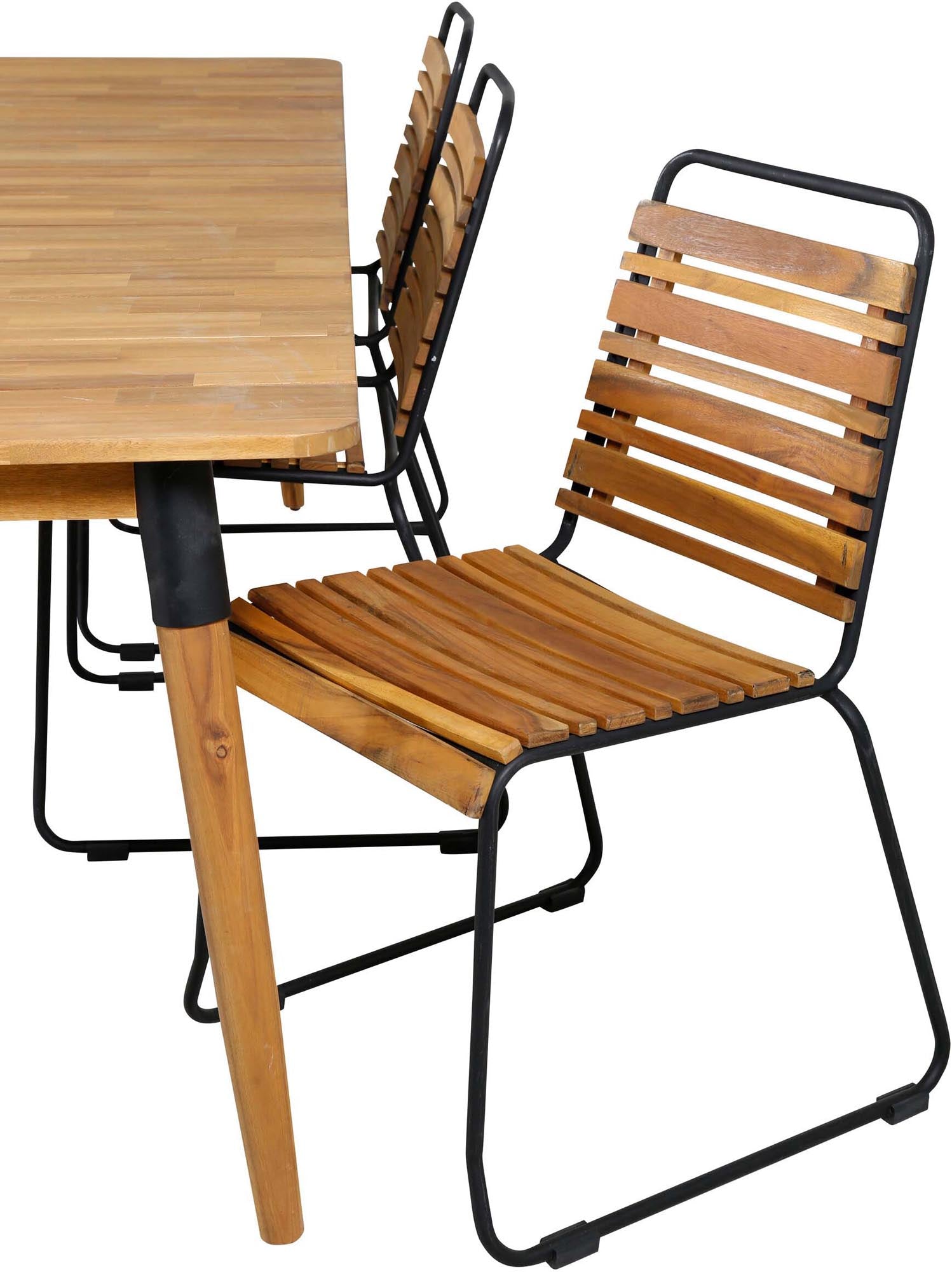 Julian Outdoor-Tischset + Bois 210cm/6St. in Schwarz präsentiert im Onlineshop von KAQTU Design AG. Gartentischset ist von Venture Home