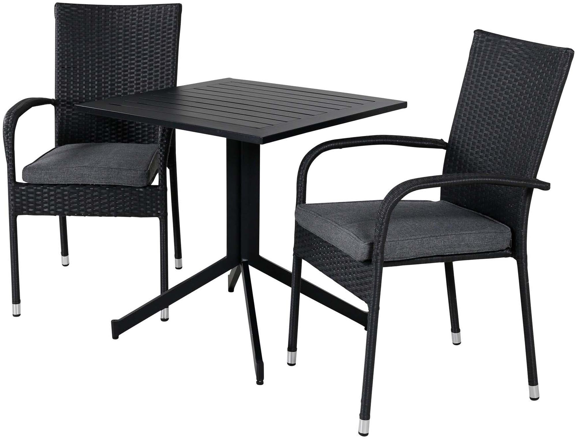 Way Outdoor-Tischset + Anna 70cm/2St. in Schwarz präsentiert im Onlineshop von KAQTU Design AG. Gartentischset ist von Venture Home