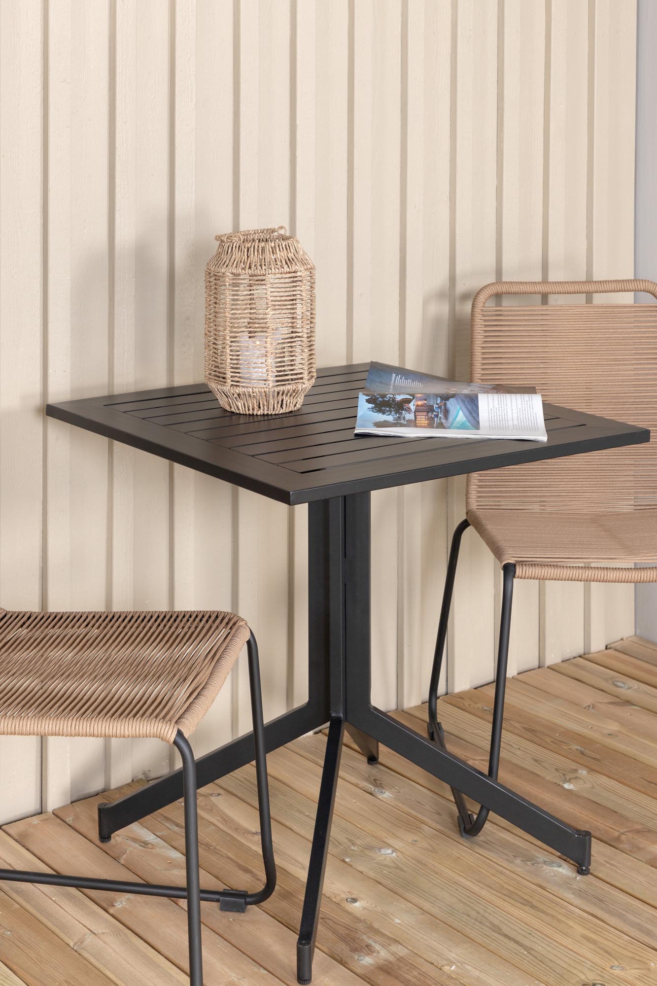 Way Outdoor-Tischset + Lindos 70cm/2St. in Schwarz Braun präsentiert im Onlineshop von KAQTU Design AG. Gartentischset ist von Venture Home