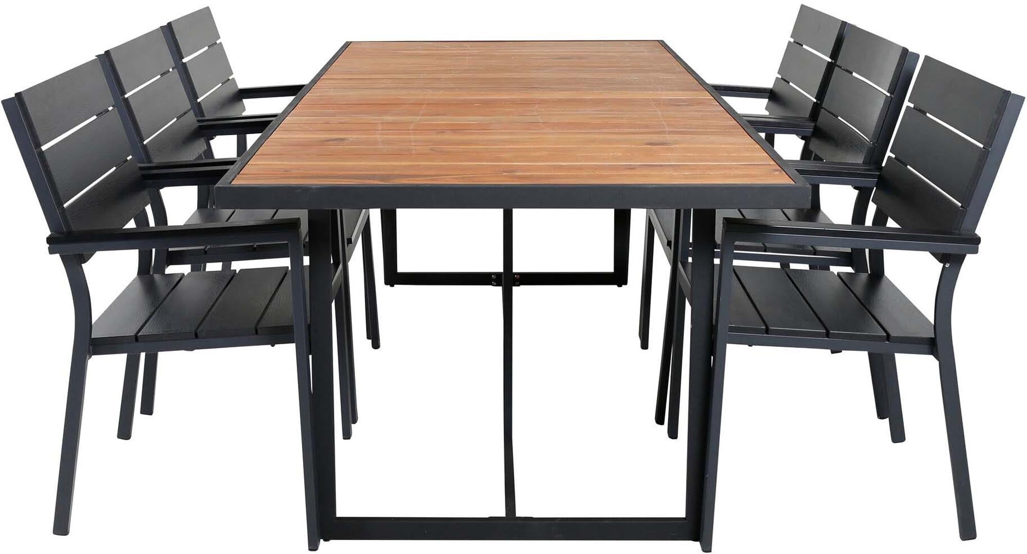 Stilvolles Khung Outdoor-Tischset (200cm) von Venture Home: Langlebig, witterungsbeständig, pflegeleicht, ideal für gesellige Runden.