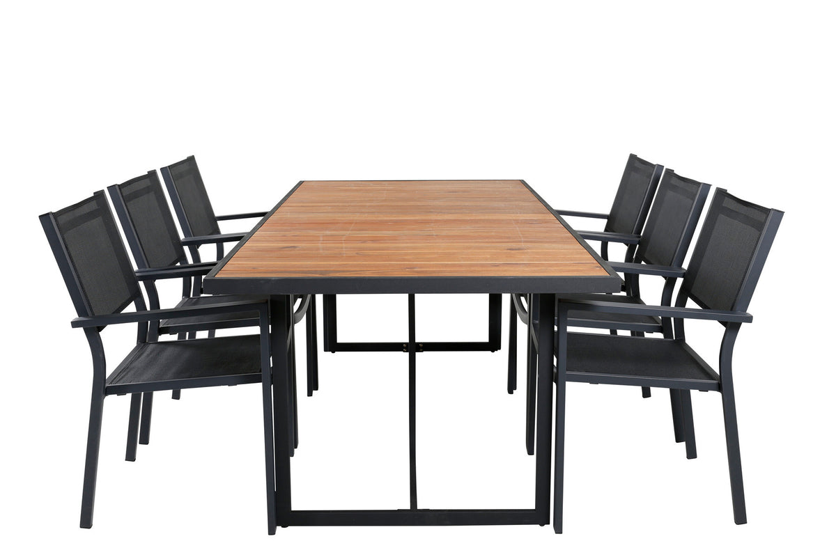 Khung Rechteckiges Gartentisch-Set + Copacabana in Nature/Schwarz präsentiert im Onlineshop von KAQTU Design AG. Gartentischset ist von Venture Home