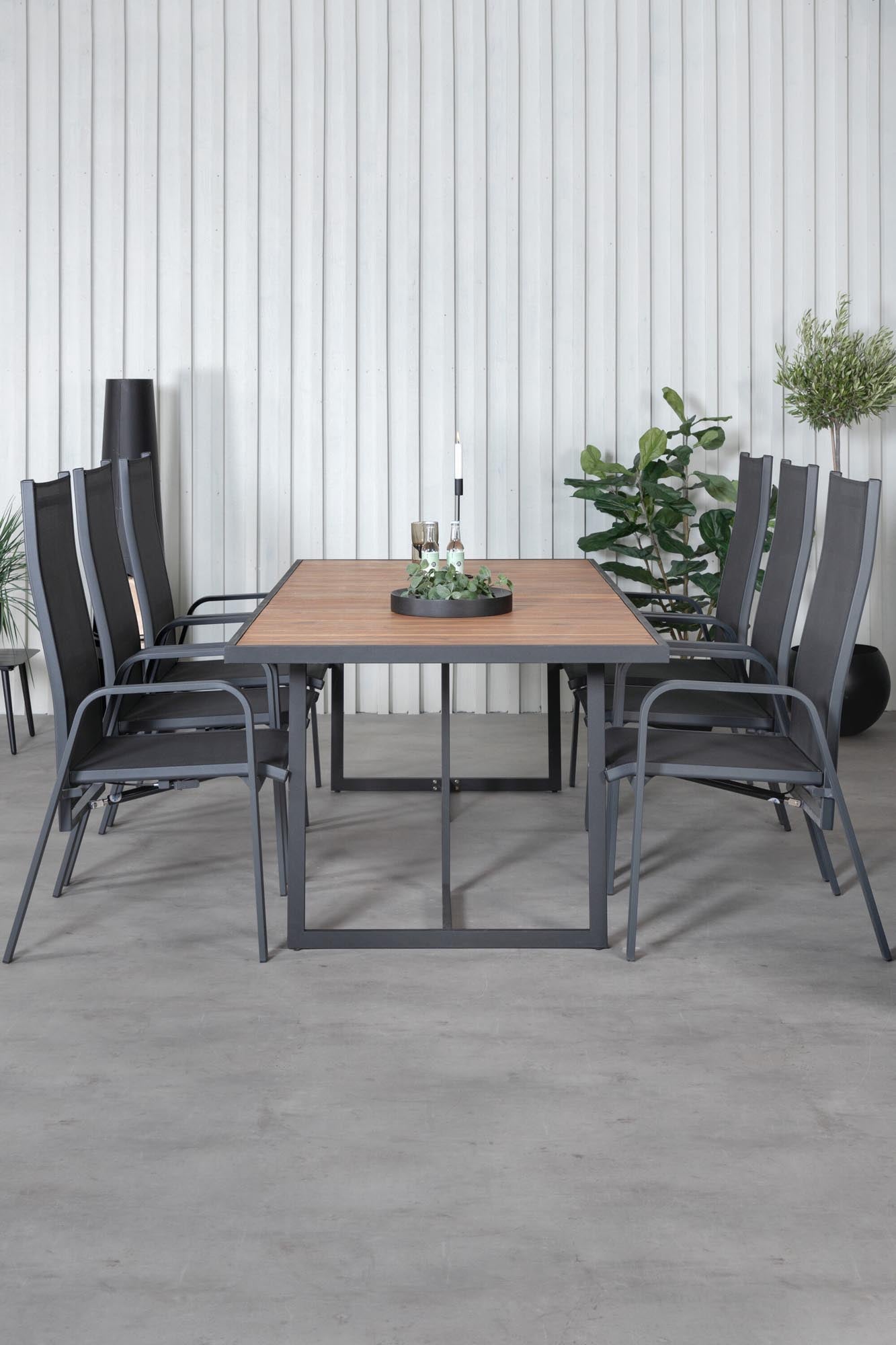 Elegantes Gartentisch-Set Khung Rechteckig + Copacabana von Venture Home, ideal für stilvolle Aussenbereiche.