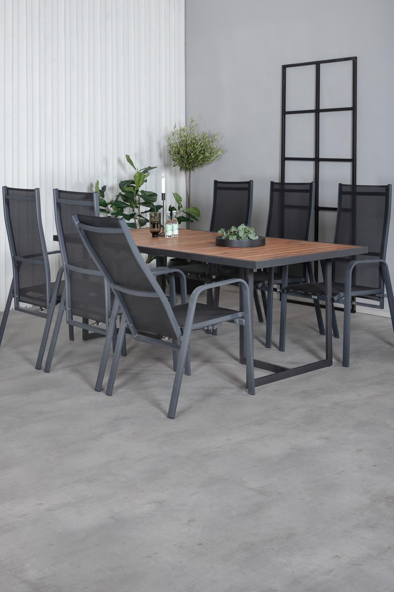 Elegantes Gartentisch-Set Khung Rechteckig + Copacabana von Venture Home, ideal für stilvolle Aussenbereiche.