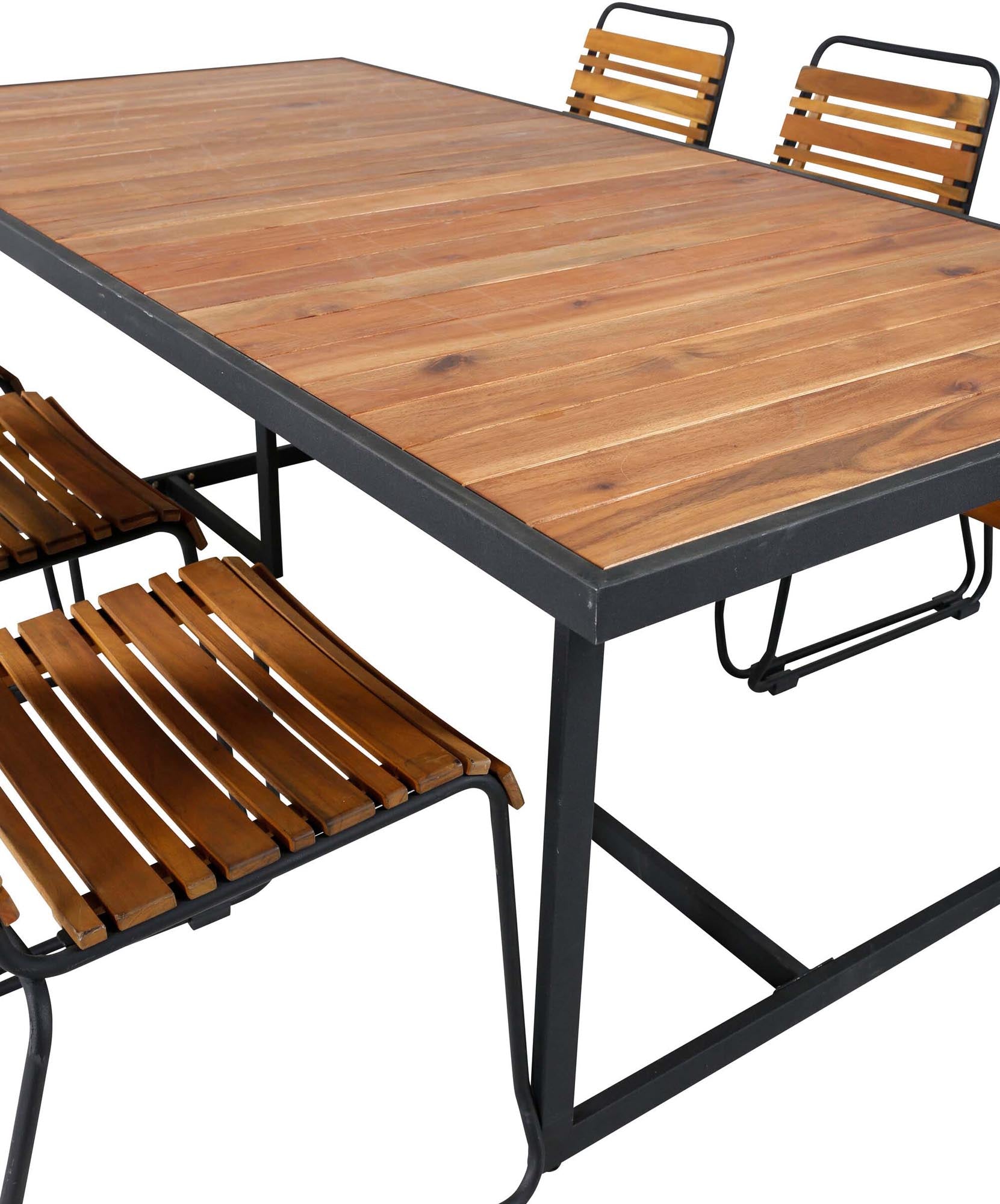 Khung Outdoor-Tischset (Bois) 200cm/6St. in Schwarz präsentiert im Onlineshop von KAQTU Design AG. Gartentischset ist von Venture Home