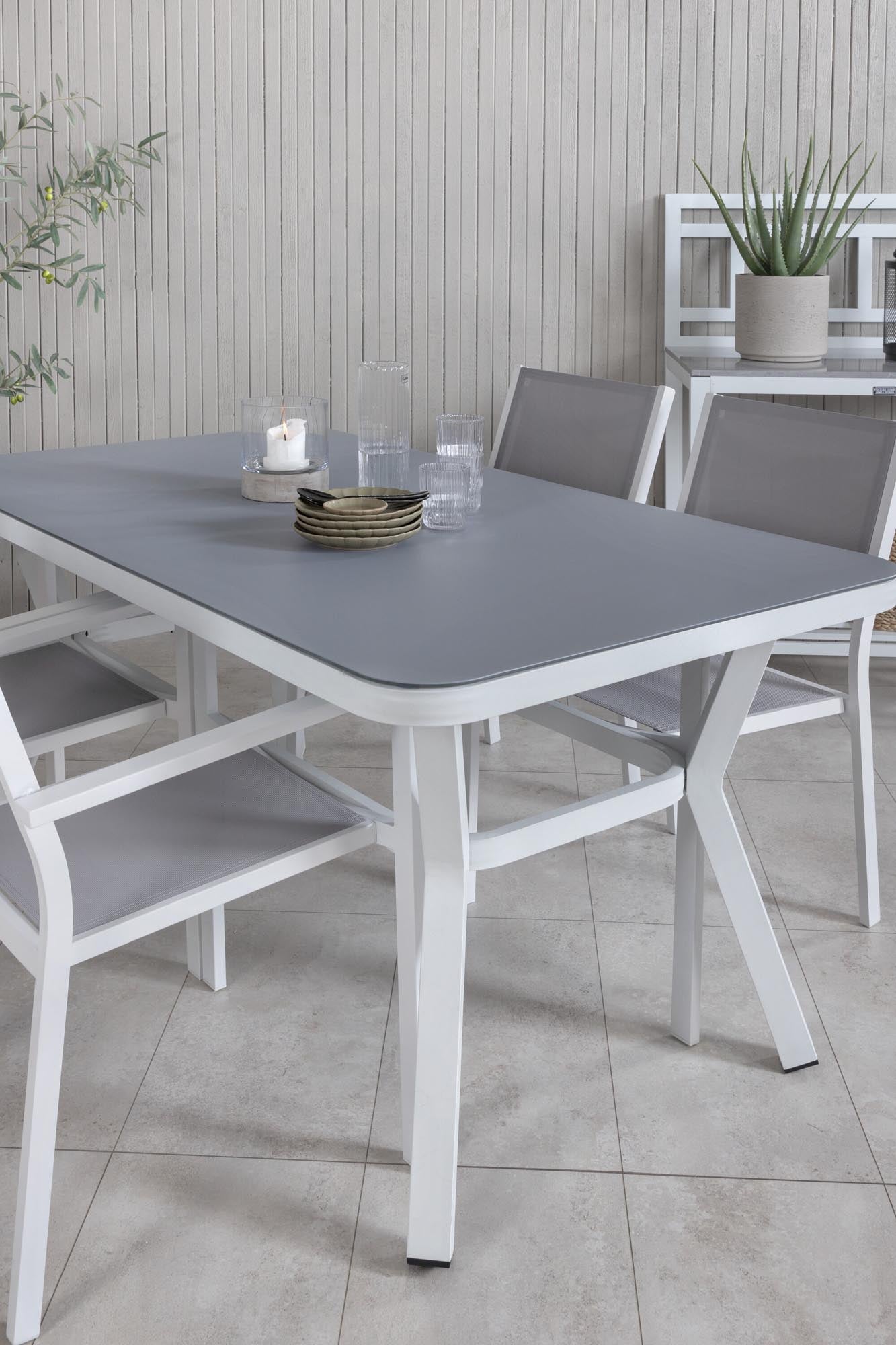 Virya Outdoor-Tischset + Copacabana 160cm/4St. in Grau präsentiert im Onlineshop von KAQTU Design AG. Gartentischset ist von Venture Home