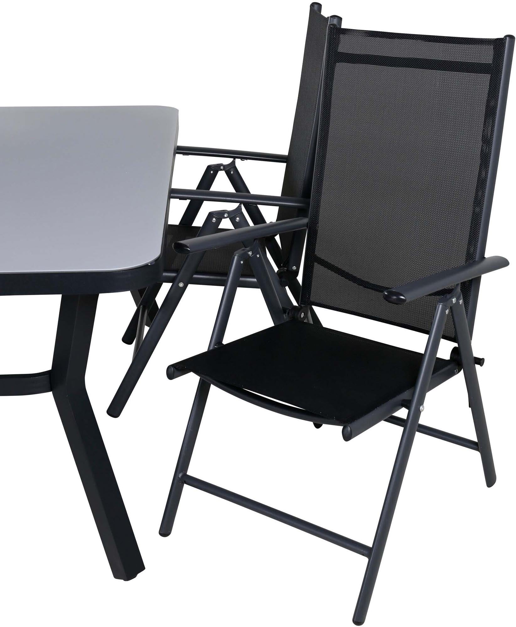 Virya Outdoor-Tischset + Break 160cm/4St. in Schwarz präsentiert im Onlineshop von KAQTU Design AG. Gartentischset ist von Venture Home