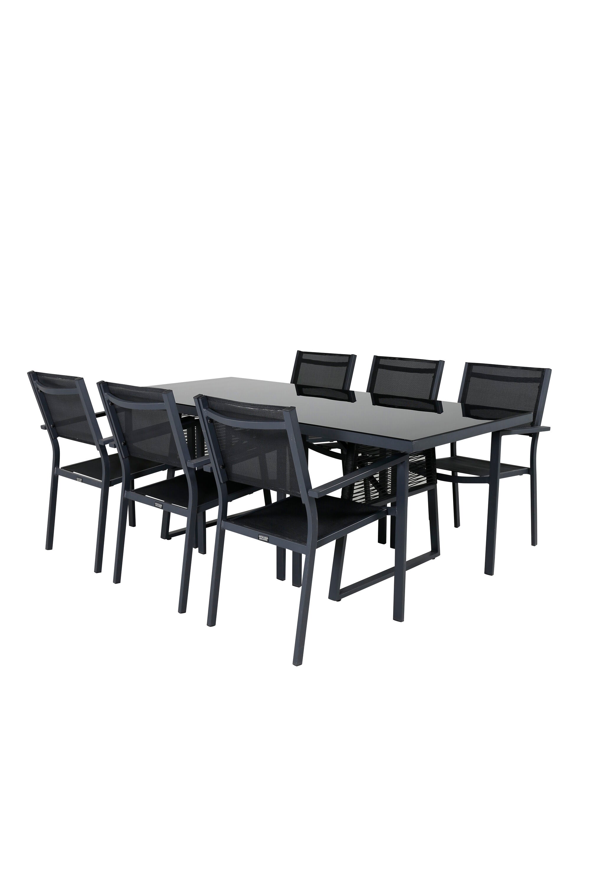 Dallas Gartentisch Set in Schwarz Schwarz präsentiert im Onlineshop von KAQTU Design AG. Gartentischset ist von Venture Home