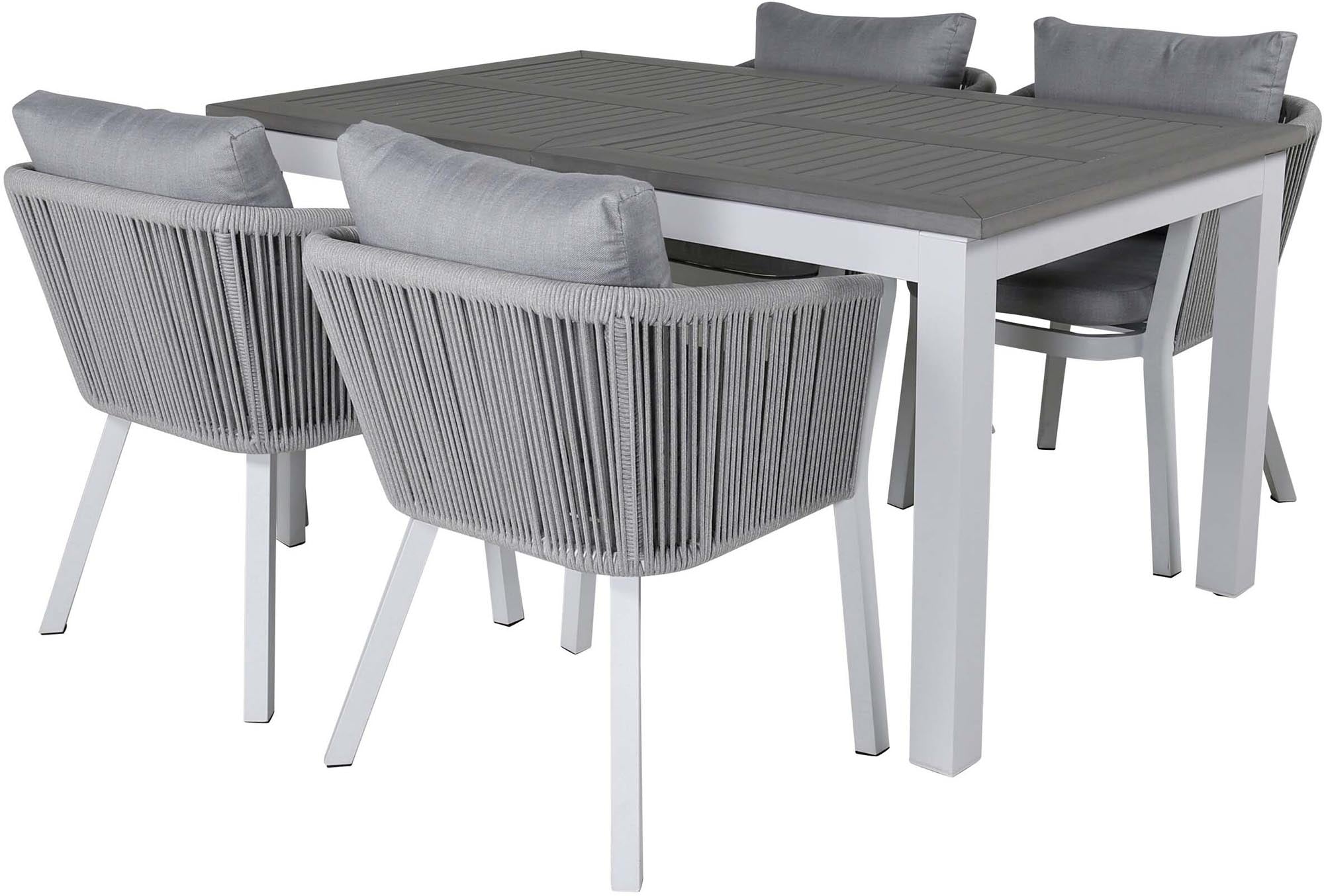 Elegantes Albany Set: Ausziehbarer Tisch & 4 Stühle für draussen.