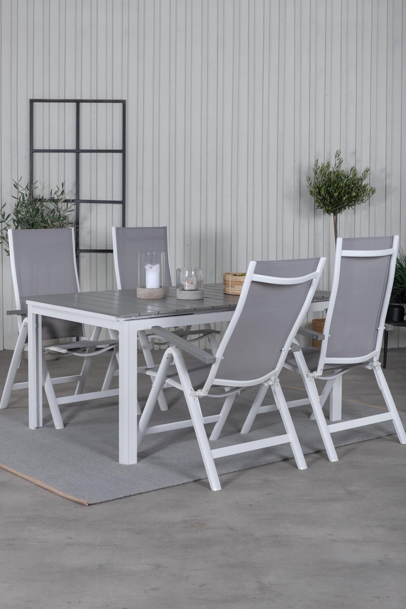 Elegantes rechteckiges Gartentisch-Set von Venture Home, ideal für den Aussenbereich, robust, modern und vielseitig einsetzbar.