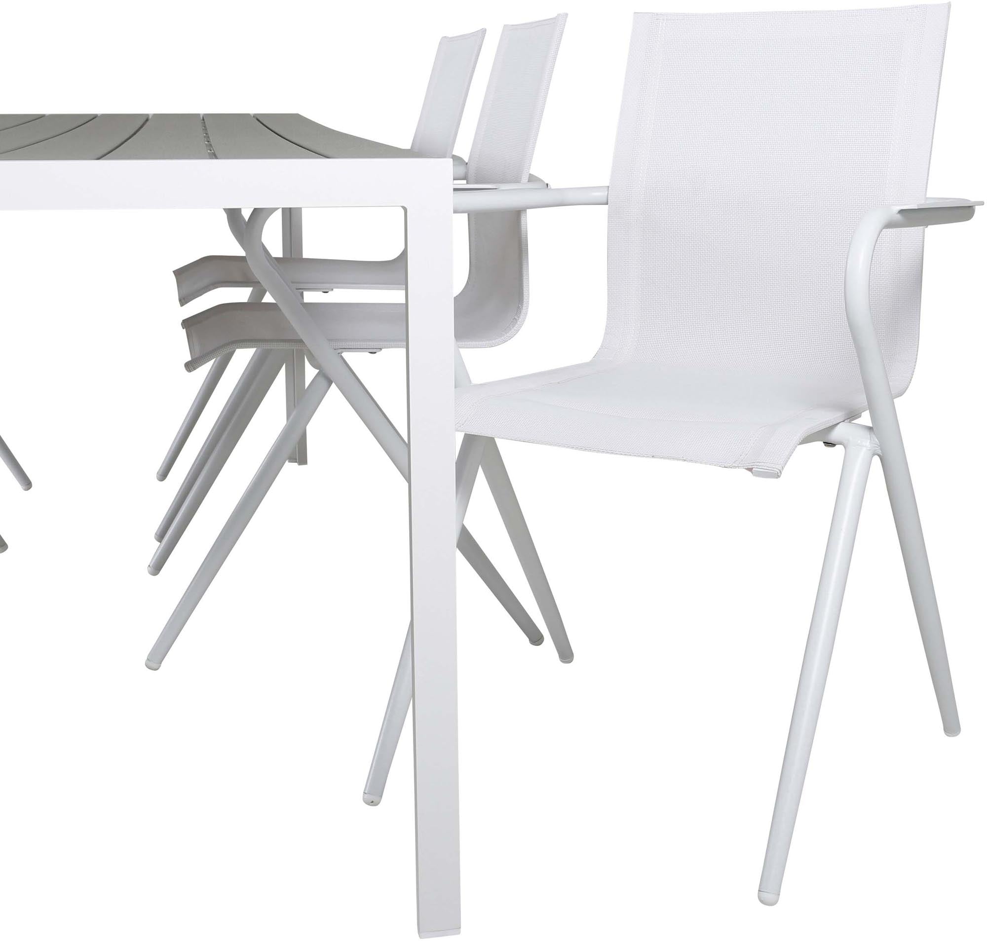 Stylisches Break Outdoor-Tischset von Venture Home für 6 Personen. Wetterfest, pflegeleicht und perfekt für gesellige Momente im Freien.