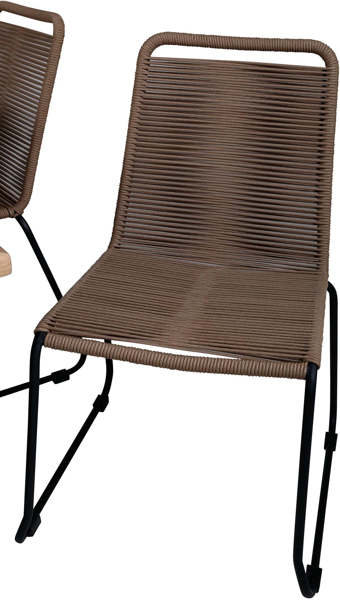 Panama Outdoor-Tischset + Lindos 152cm/6St. in Schwarz Braun präsentiert im Onlineshop von KAQTU Design AG. Gartentischset ist von Venture Home