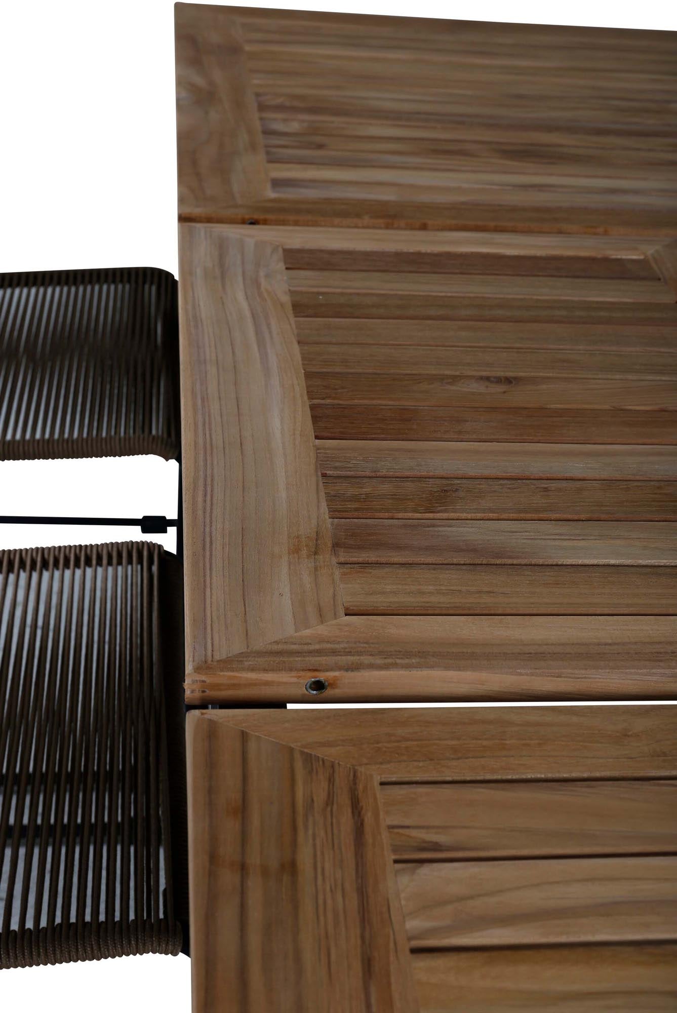 Genießen Sie stilvolle Momente im Freien mit dem Panama Outdoor-Tischset + Lindos 152cm/6St. von Venture Home – perfekt für jeden Anlass!