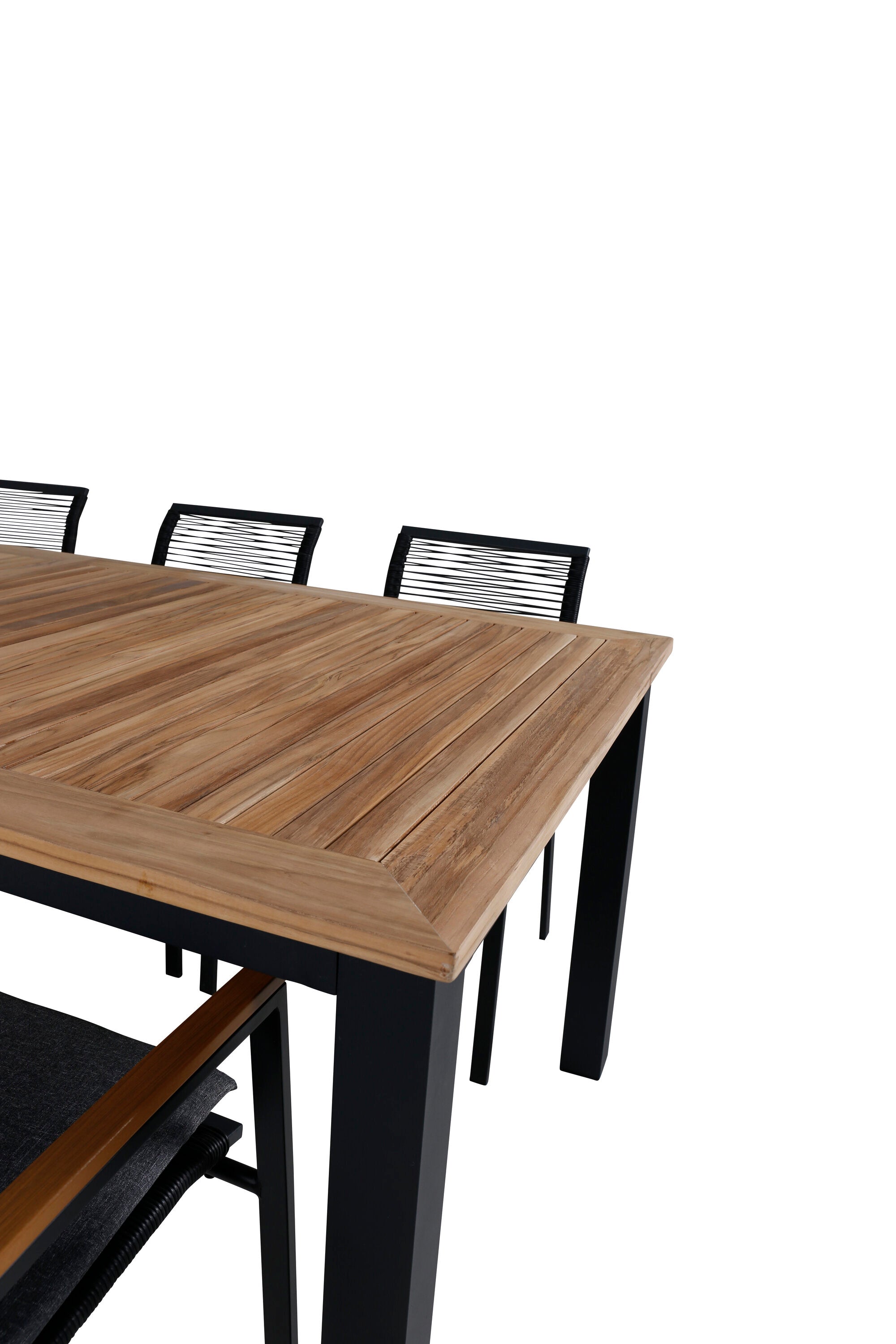 Modernes Panama Gartentischset Dallas von Venture Home, ausziehbar, perfekt für Gartenfeste und stilvolle Outdoor-Mahlzeiten.