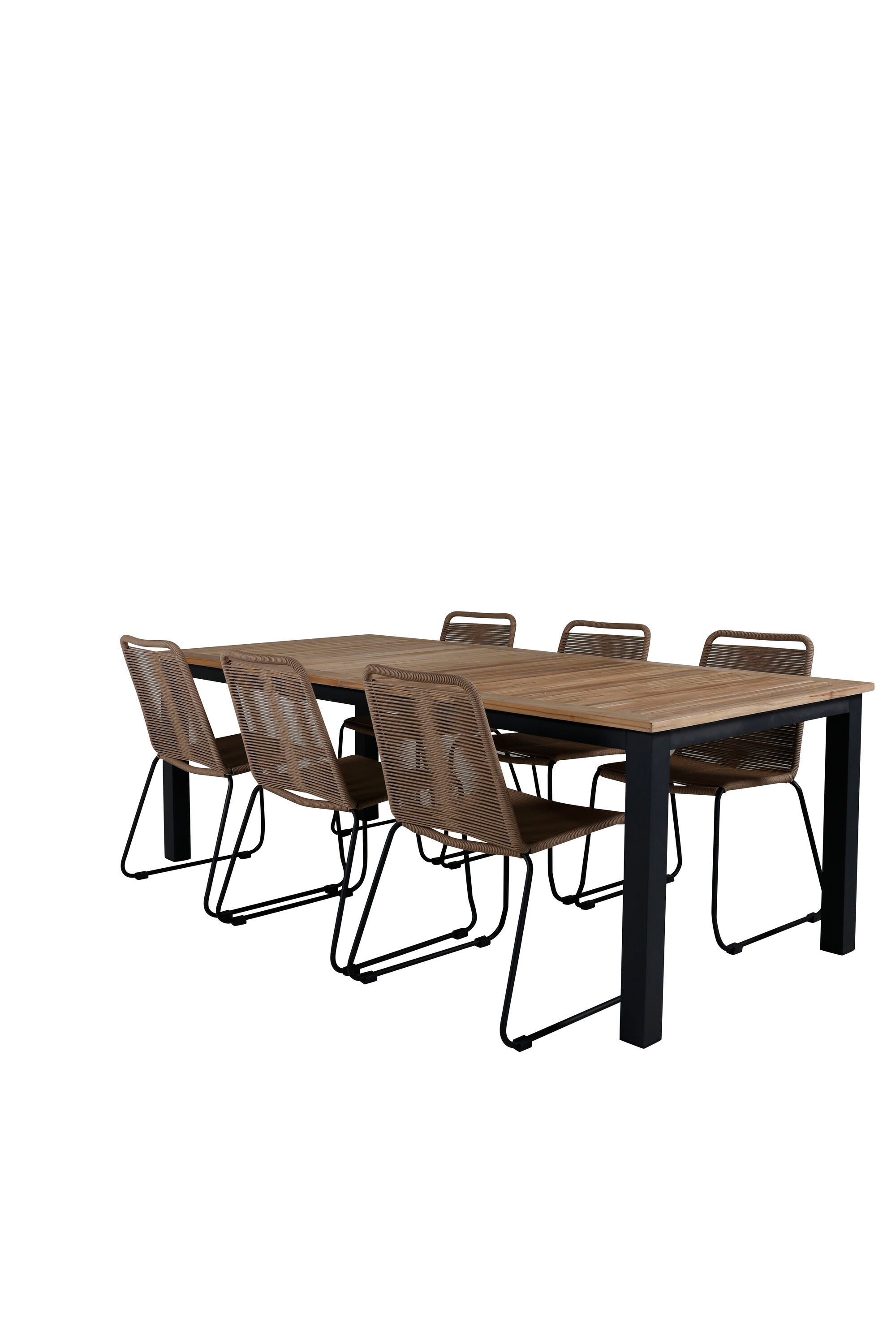 Elegantes Panama Gartentischset Lindos von Venture Home, 6-teilig, ausziehbar, ideal für stilvolle und funktionale Aussenbereiche.