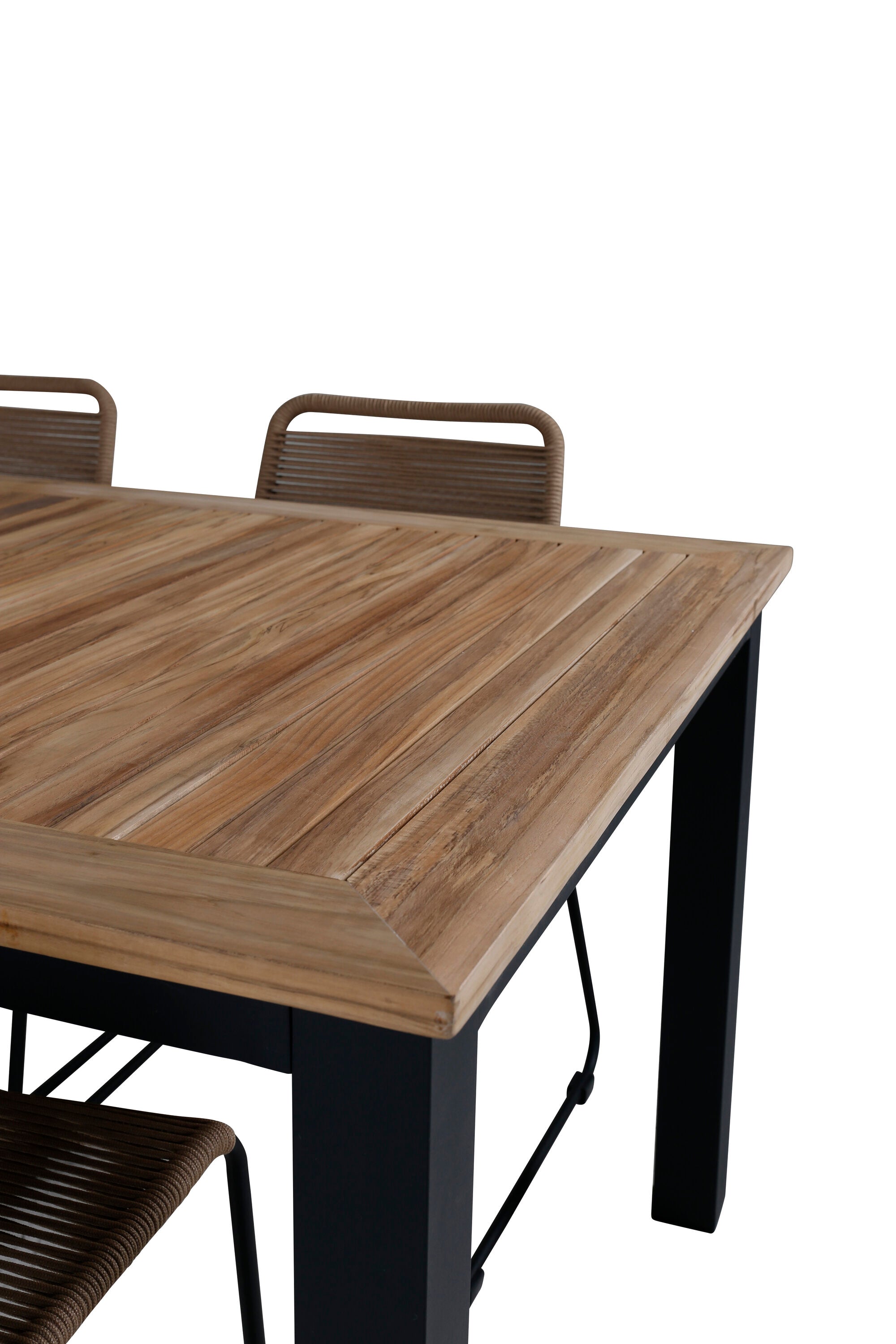 Elegantes Panama Gartentischset Lindos, 6-teilig, ausziehbar, ideal für stilvolle und funktionale Aussenbereiche.