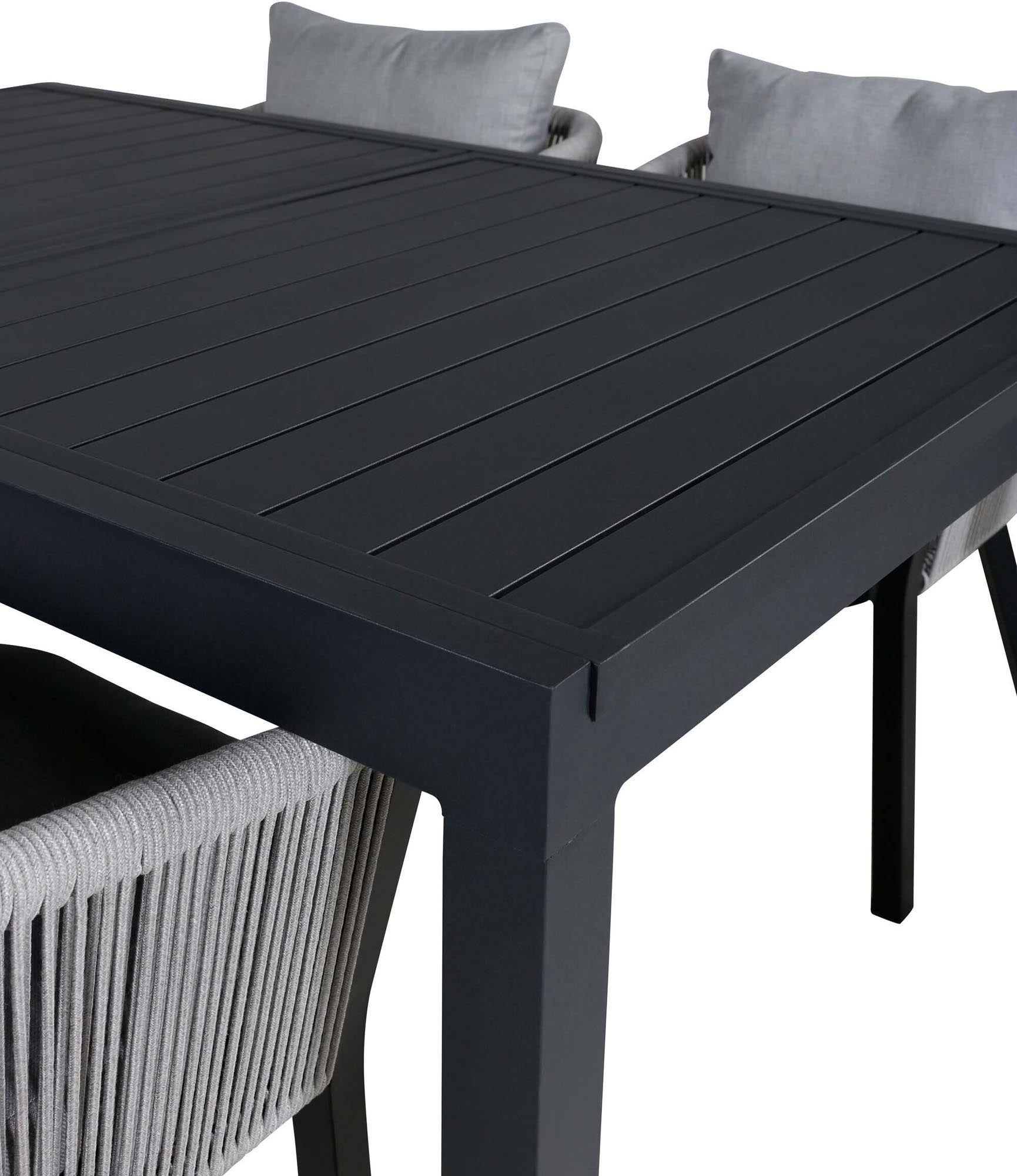 Marbella Outdoor-Tischset ausziehbar + Virya 240cm/4St. in Schwarzgrau präsentiert im Onlineshop von KAQTU Design AG. Gartentischset ist von Venture Home