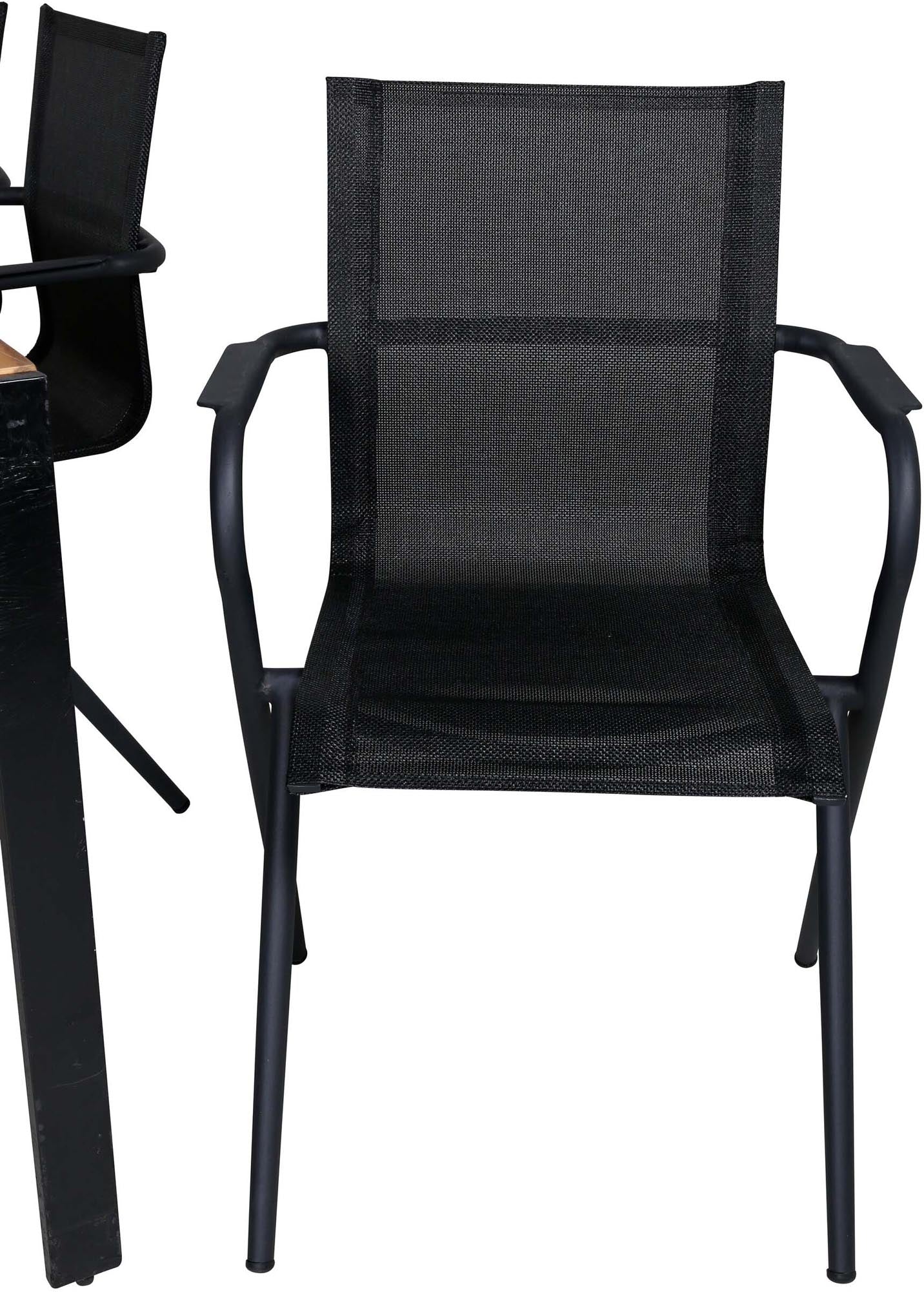 Elegantes Bois Tischset 205cm für 6, ideal für stilvolle Gartenfeste.