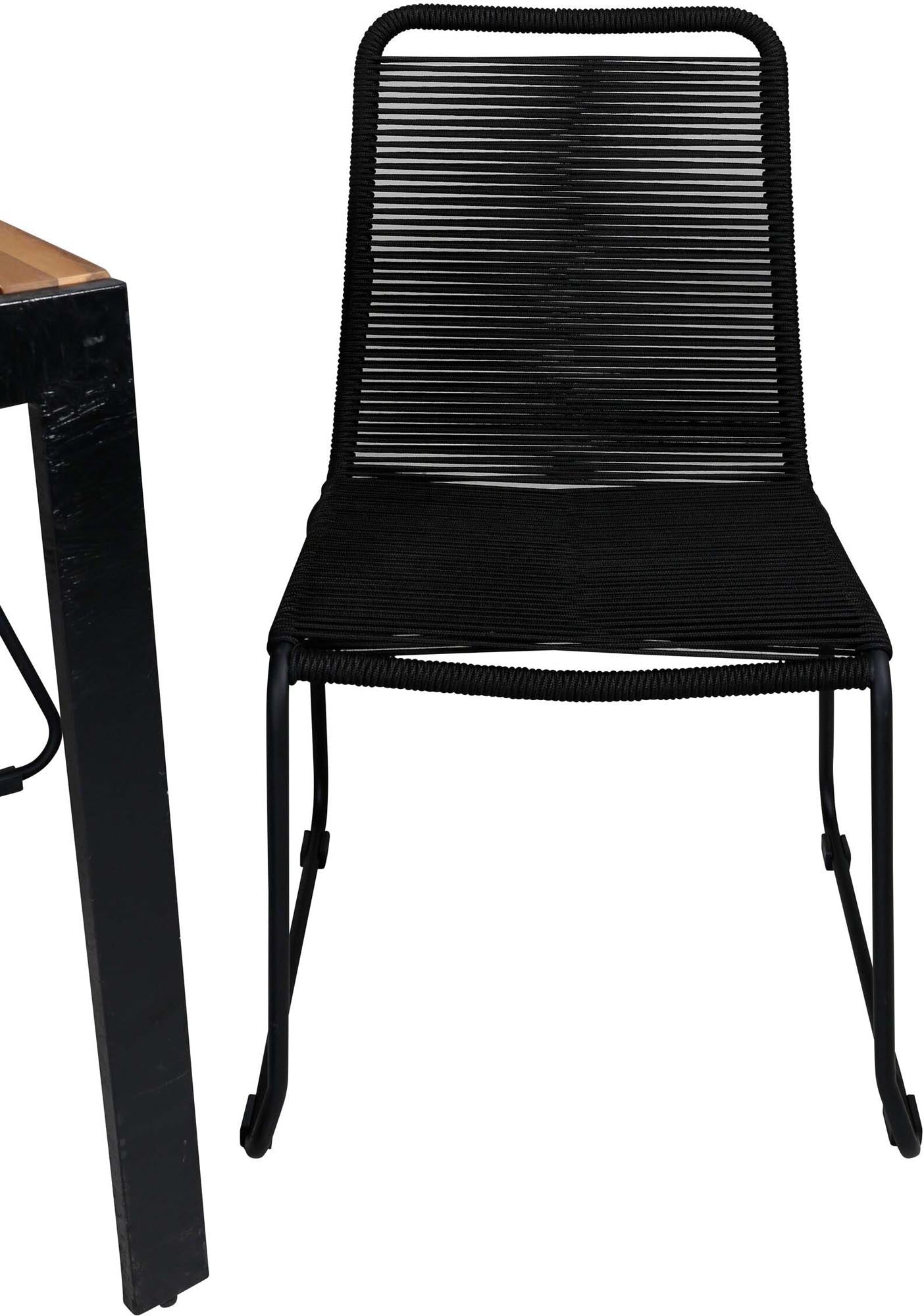 Bois Outdoor-Tischset + Lindos 205cm/6St. in Schwarz präsentiert im Onlineshop von KAQTU Design AG. Gartentischset ist von Venture Home