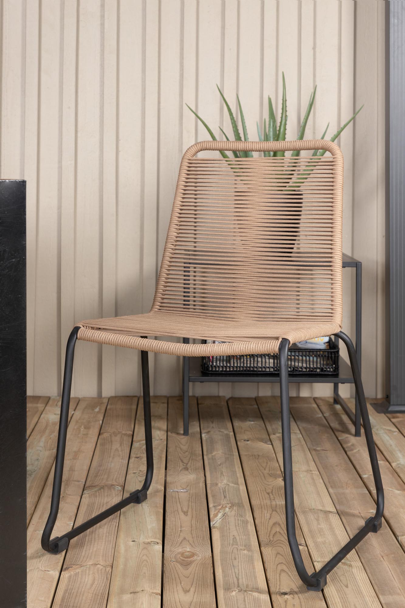 Bois Outdoor-Tischset + Lindos 205cm/6St. in Schwarz Braun präsentiert im Onlineshop von KAQTU Design AG. Gartentischset ist von Venture Home