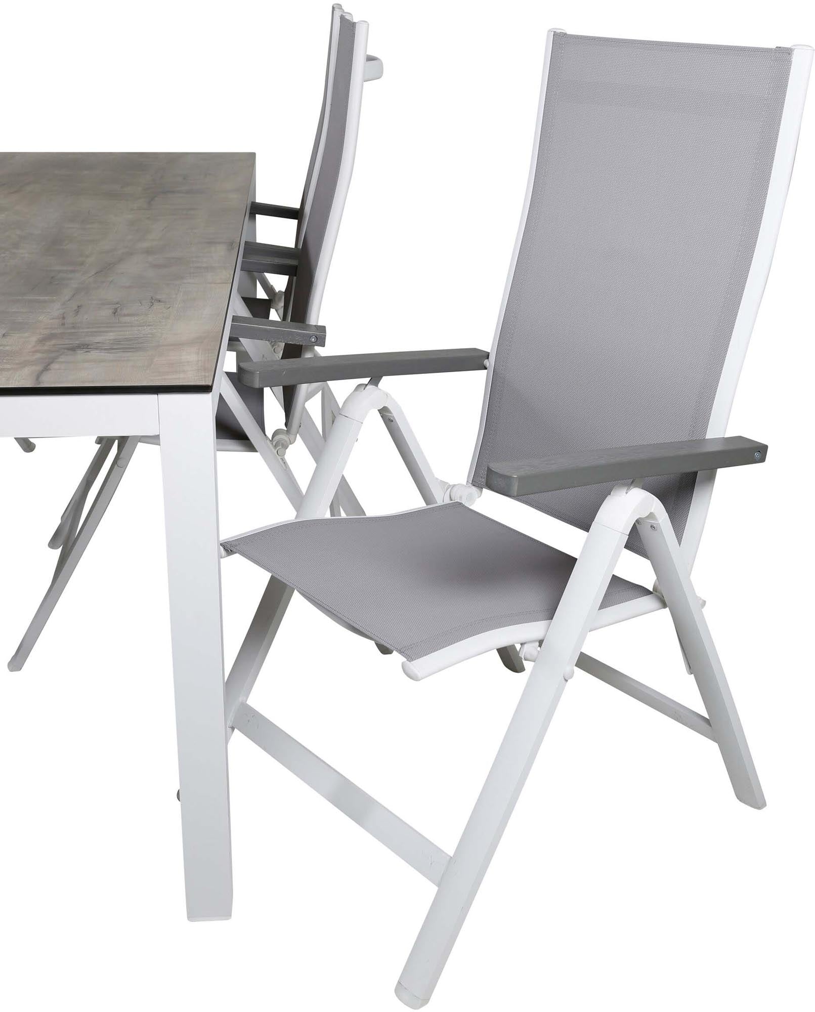 Elegantes Llama Outdoor-Tischset mit Albany Stühlen: Perfekt für gesellige Abende im Freien und stilvolle Gartenmomente.