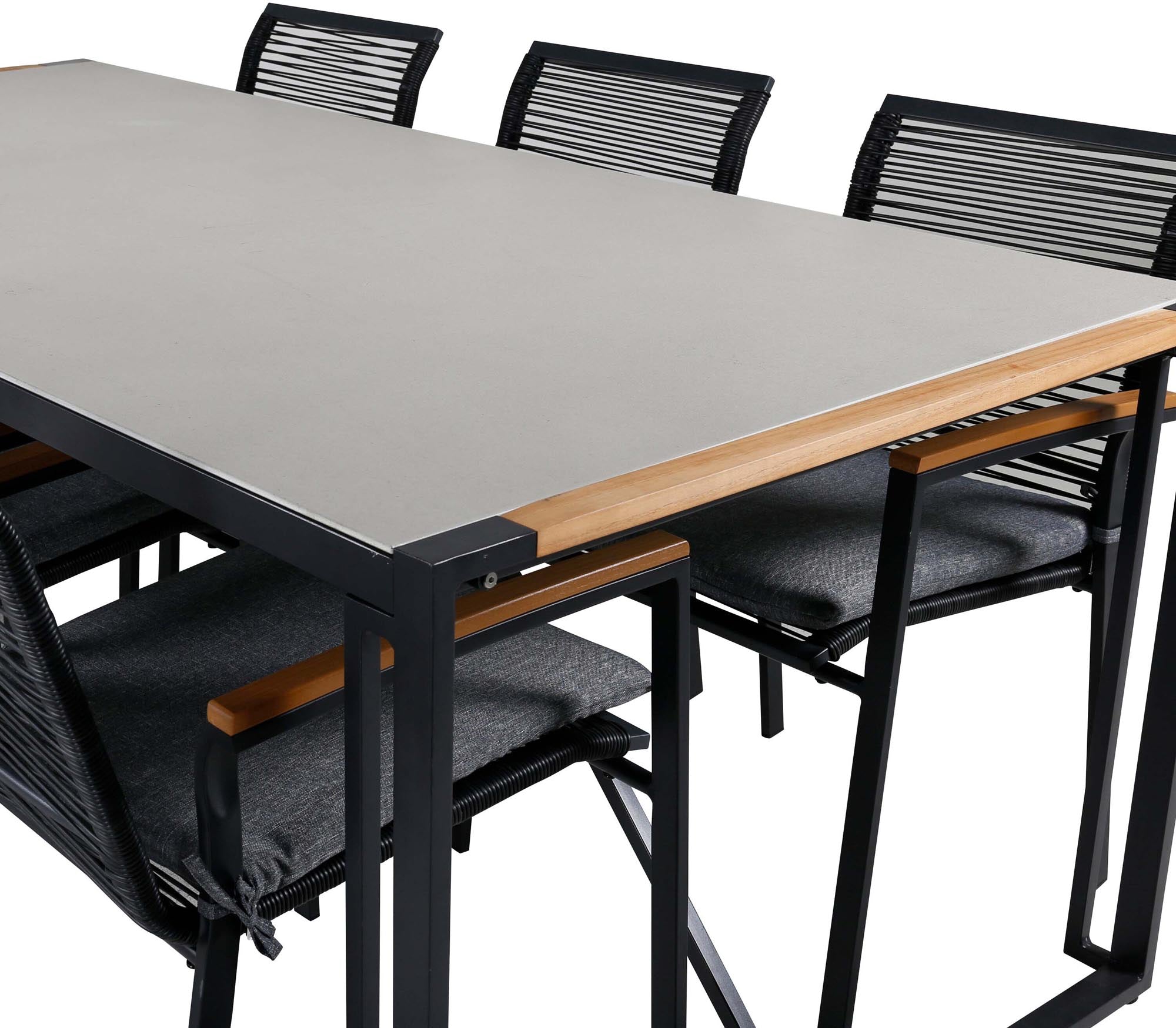 Stilvolles Texas Outdoor-Tischset mit Dallas Stühlen für gesellige Abende im Freien. Hochwertig, bequem und wetterfest – ideal für jeden Garten!