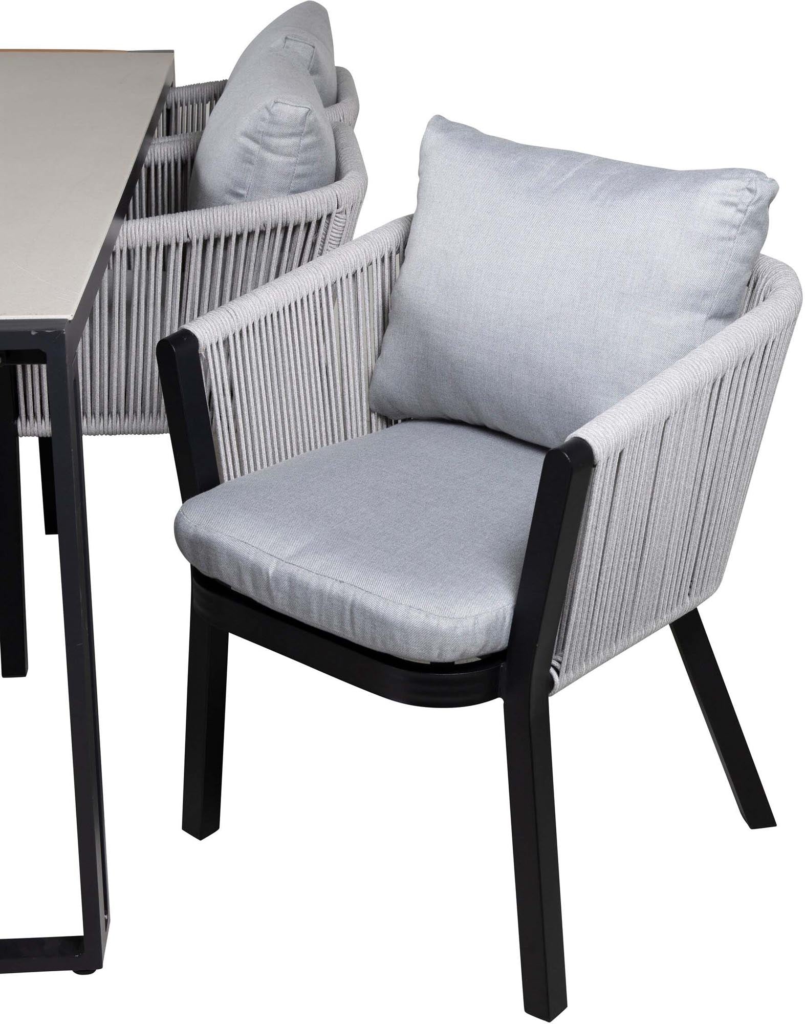 Texas Outdoor-Tischset + Virya 200cm/6St. in Schwarzgrau präsentiert im Onlineshop von KAQTU Design AG. Gartentischset ist von Venture Home