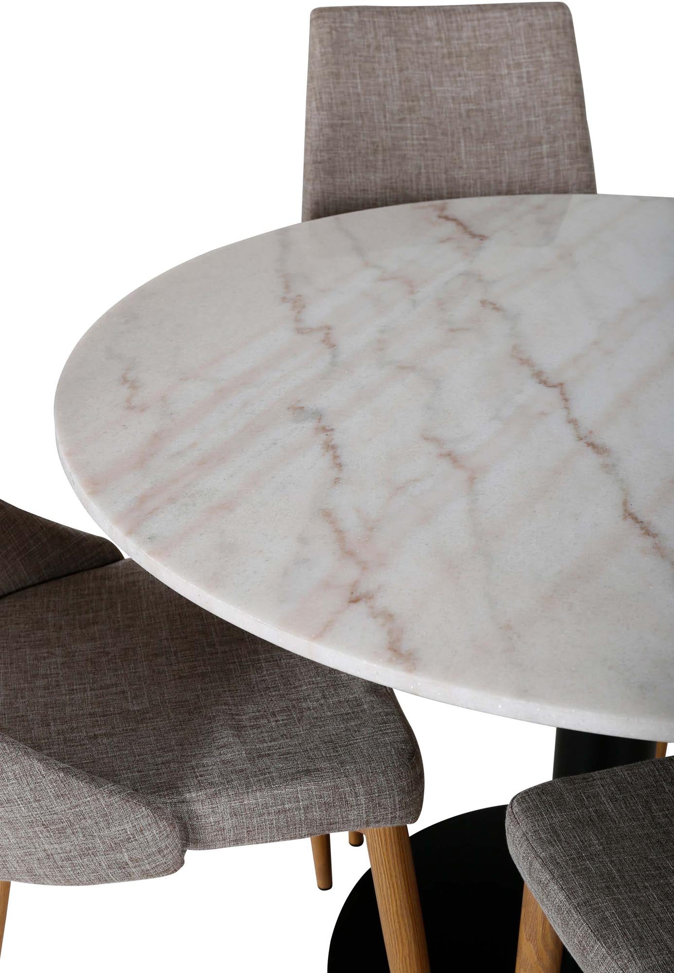 Estelle Esszimmerset + Leone ⌀106cm/4St. in Hellgrau, Natur präsentiert im Onlineshop von KAQTU Design AG. Esszimmerset ist von Venture Home