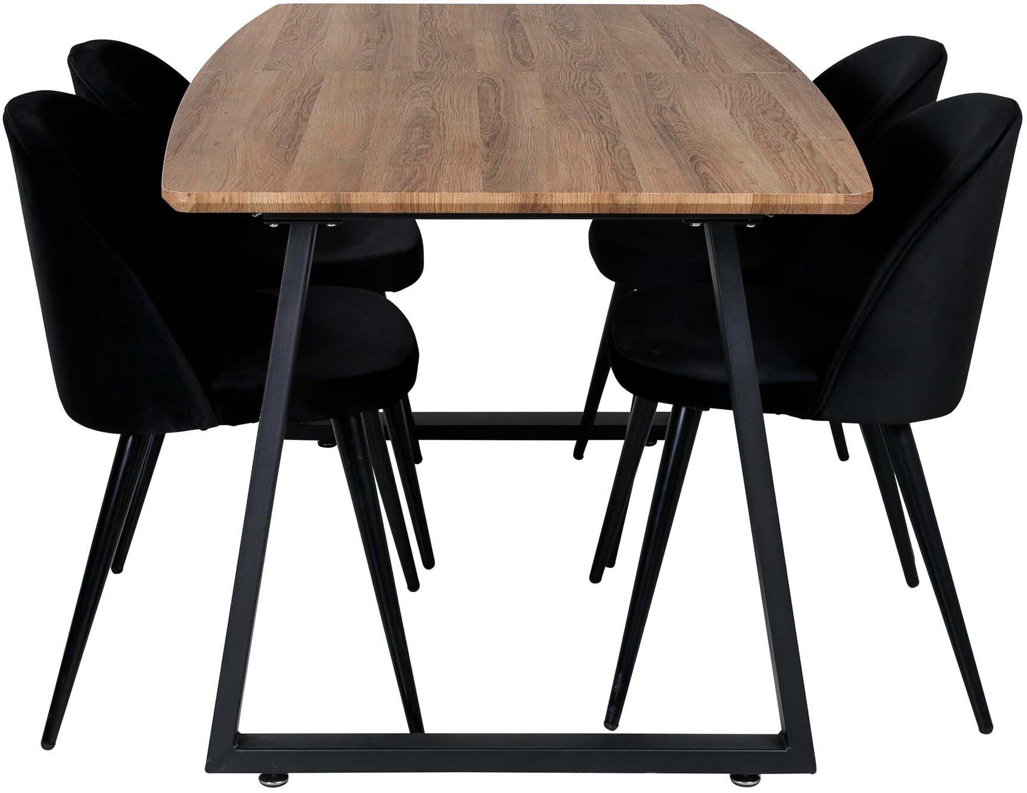 Inca Esszimmerset: Ausziehbar, stilvoll und komfortabel. Perfekt für gesellige Anlässe mit bis zu 8 Personen. Hochwertige Samtstühle inklusive.