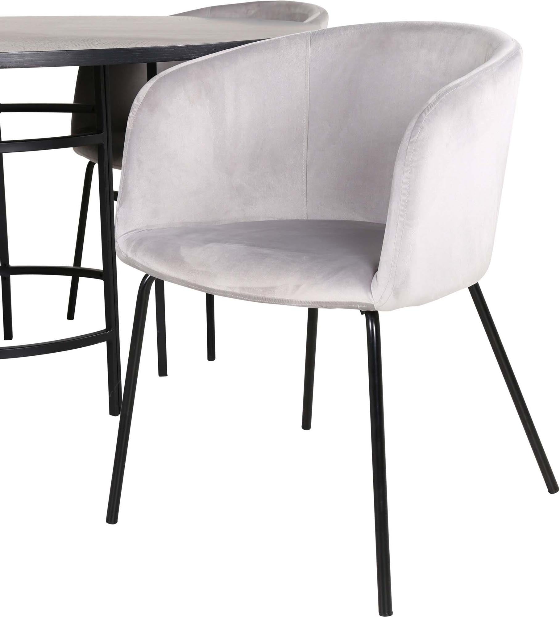 Esszimmerset Copenhagen + Berit ⌀140cm/4St. in Schwarzgrau präsentiert im Onlineshop von KAQTU Design AG. Esszimmerset ist von Venture Home