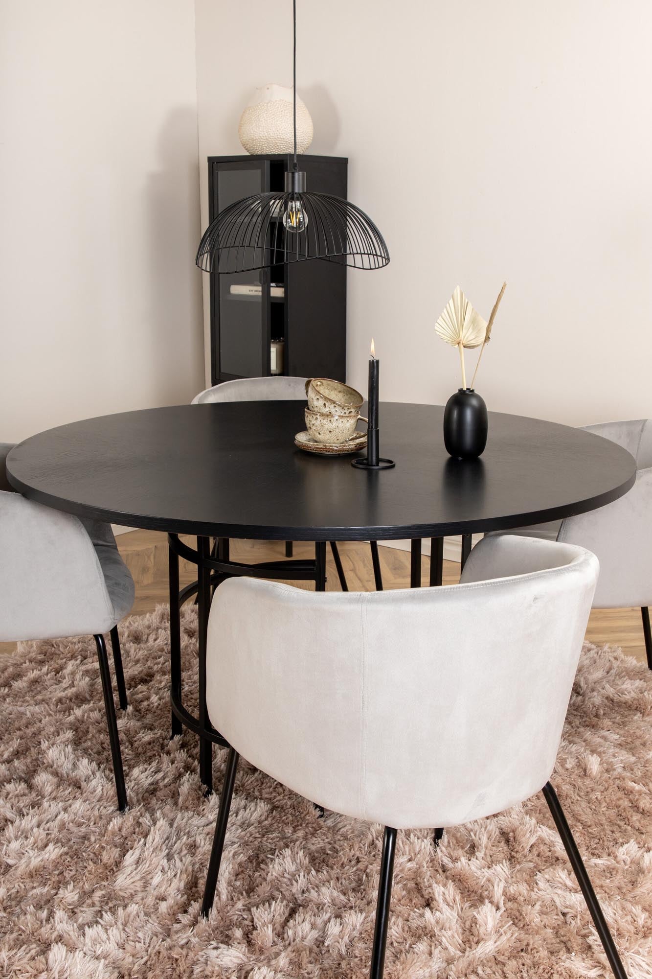 Esszimmerset Copenhagen + Berit ⌀140cm/4St. in Schwarzgrau präsentiert im Onlineshop von KAQTU Design AG. Esszimmerset ist von Venture Home