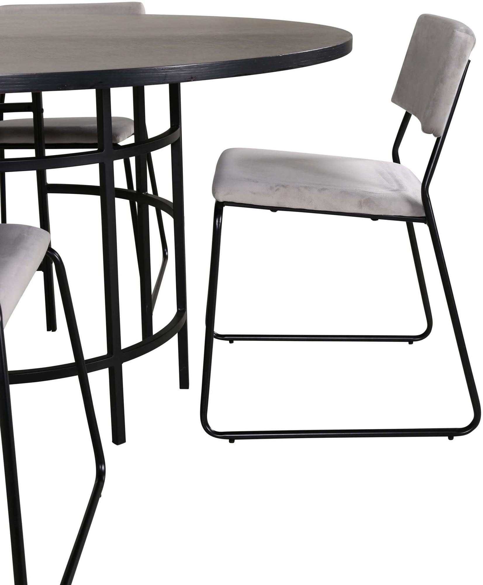 Esszimmerset Copenhagen + Kenth ⌀140cm/4St. in Schwarz / Hellgrau präsentiert im Onlineshop von KAQTU Design AG. Esszimmerset ist von Venture Home