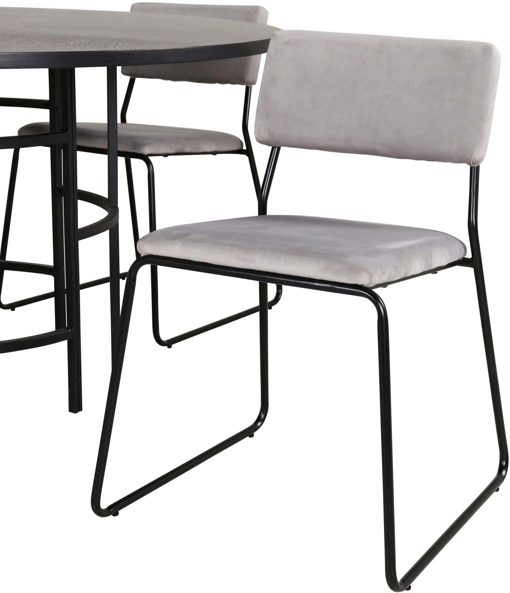 Esszimmerset Copenhagen + Kenth ⌀140cm/4St. in Schwarz / Hellgrau präsentiert im Onlineshop von KAQTU Design AG. Esszimmerset ist von Venture Home