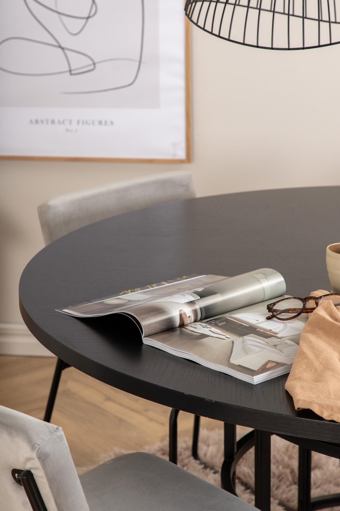 Esszimmerset Copenhagen + Kenth ⌀140cm/4St. in Schwarz / Hellgrau präsentiert im Onlineshop von KAQTU Design AG. Esszimmerset ist von Venture Home