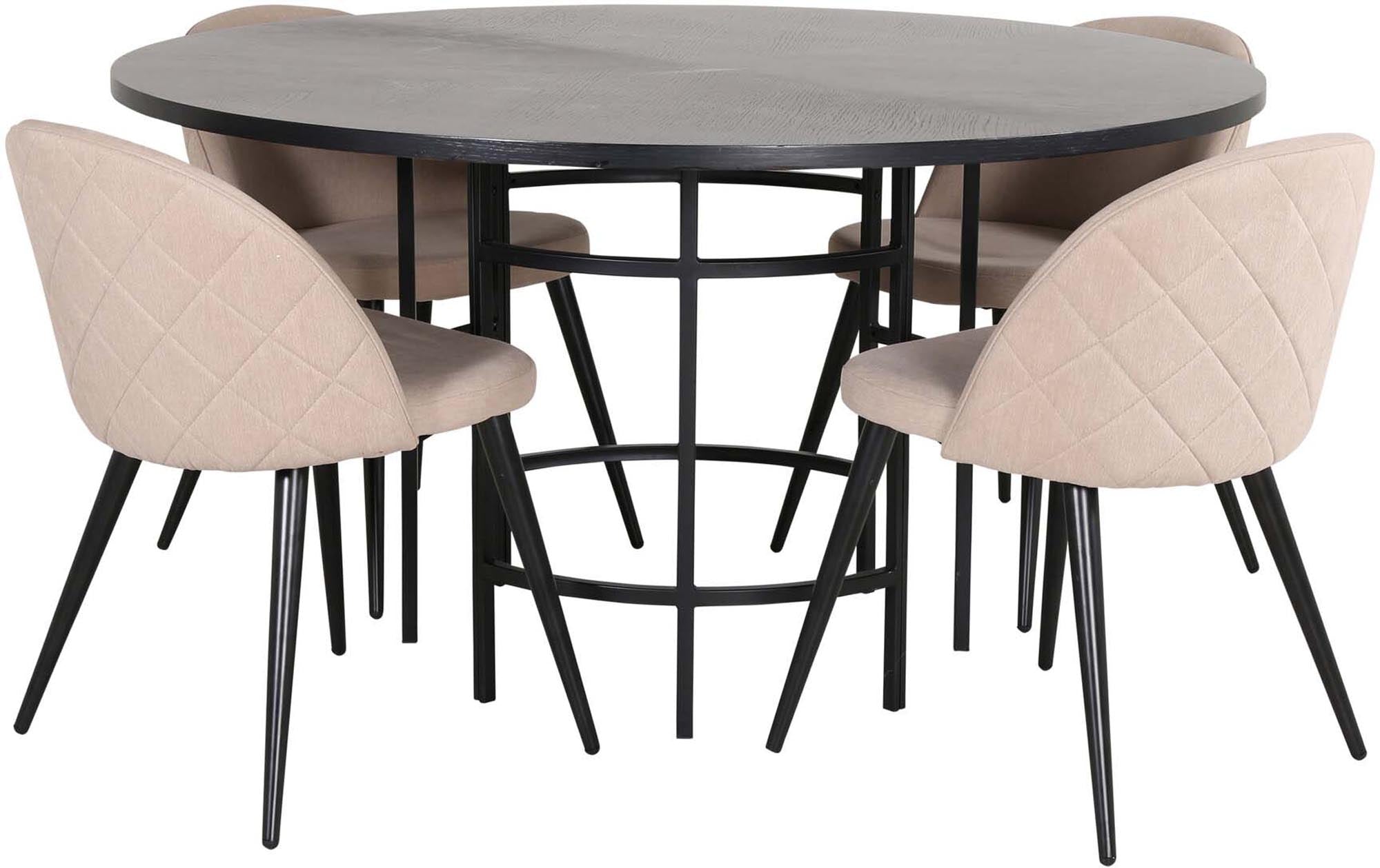 Entdecken Sie das stilvolle Esszimmerset Copenhagen + Velvet mit 140 cm Durchmesser. Bequeme Stühle und pflegeleichter Tisch für Ihr Esszimmer.